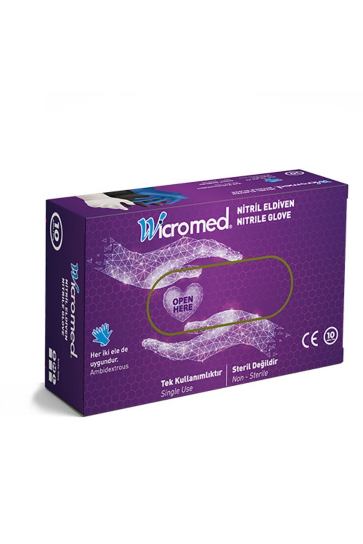 wicromed Nitril Eldiven Mavi Medium 10'lu