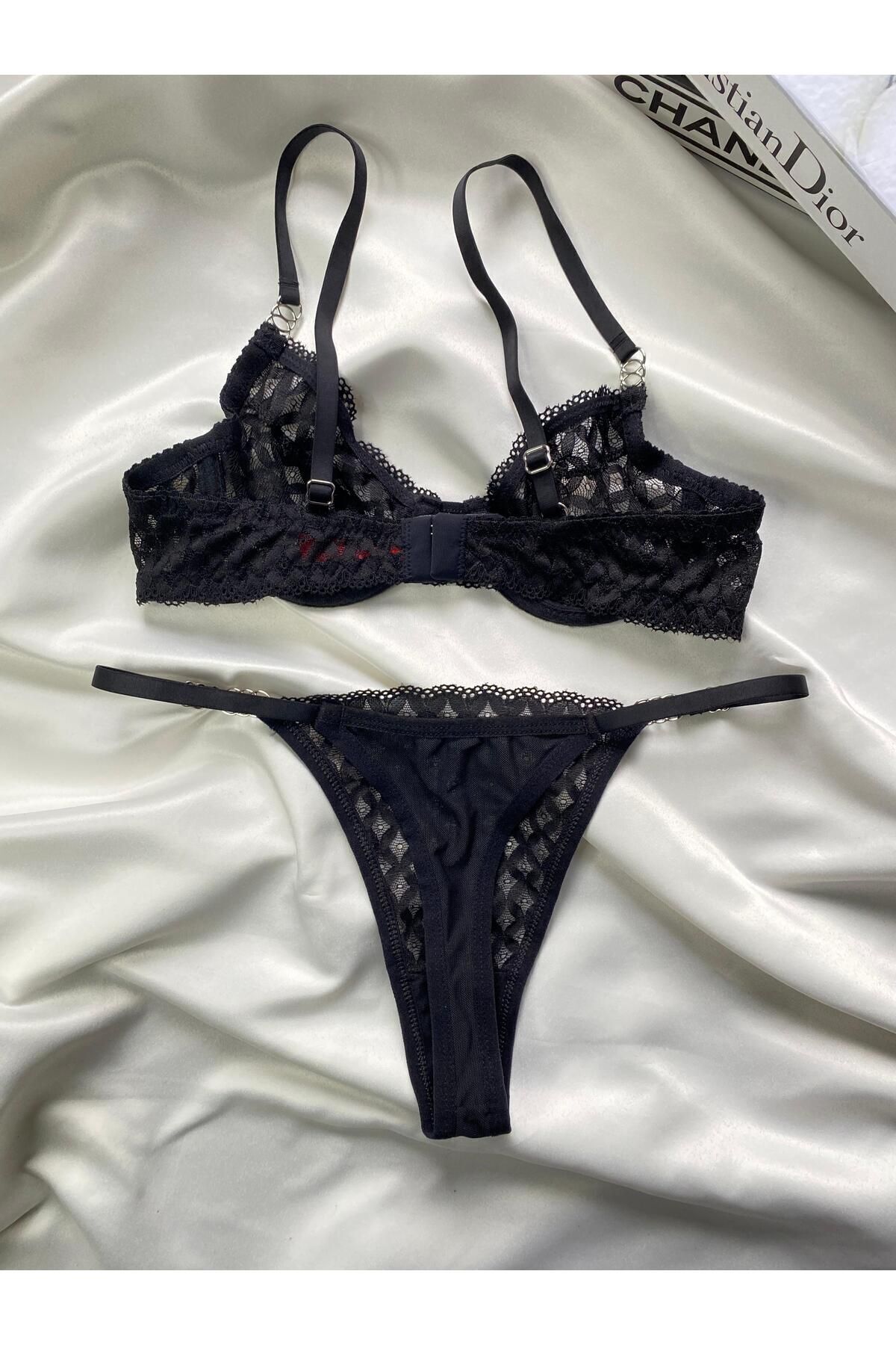NUDE DANTELLİ BRALET (tanga hediyeli)