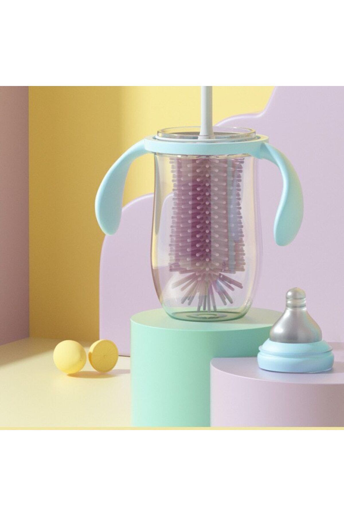 Fillikutum Şişe ve Biberon Temizleme Fırçası Çok Fonksiyonlu Otomatik Temizleme Seti Elektrikli Şişe Fırçası fotoğrafı 3 (önizleme)