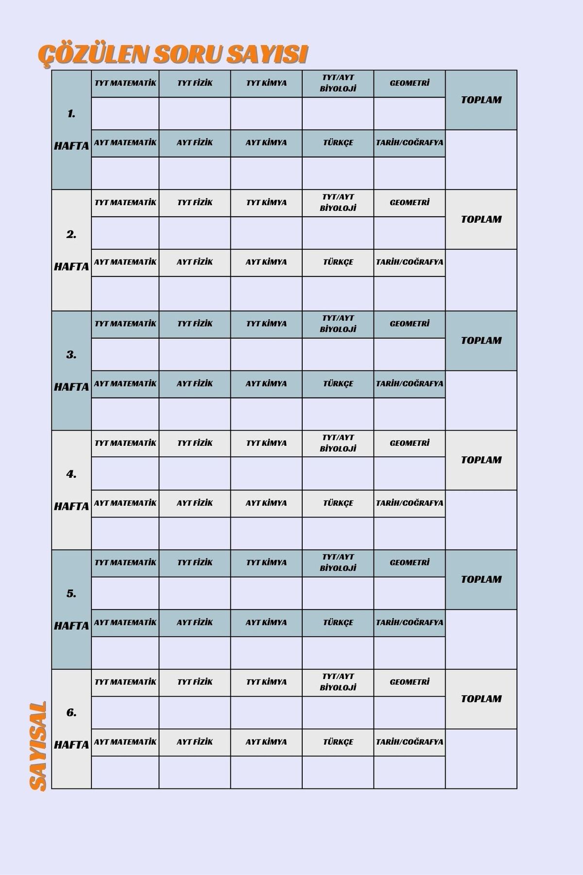 NovoMundo-Planning and Tracking Agenda for University Exam: “My Story” Numerical Color 6