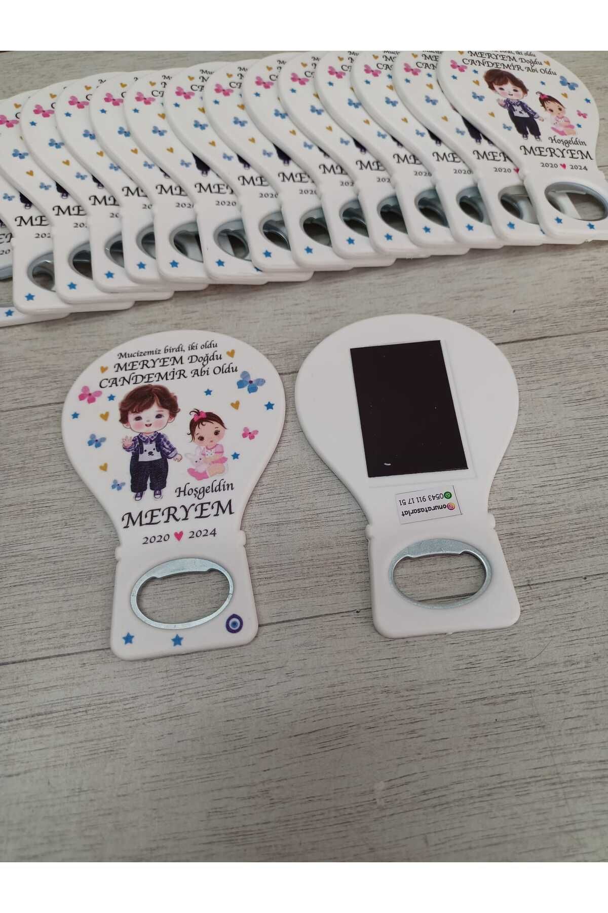onuratasarlat-20 Pieces Newborn Balloon Magnet - Birthday, Circumcision, Engagement and Promise Brother Model 3