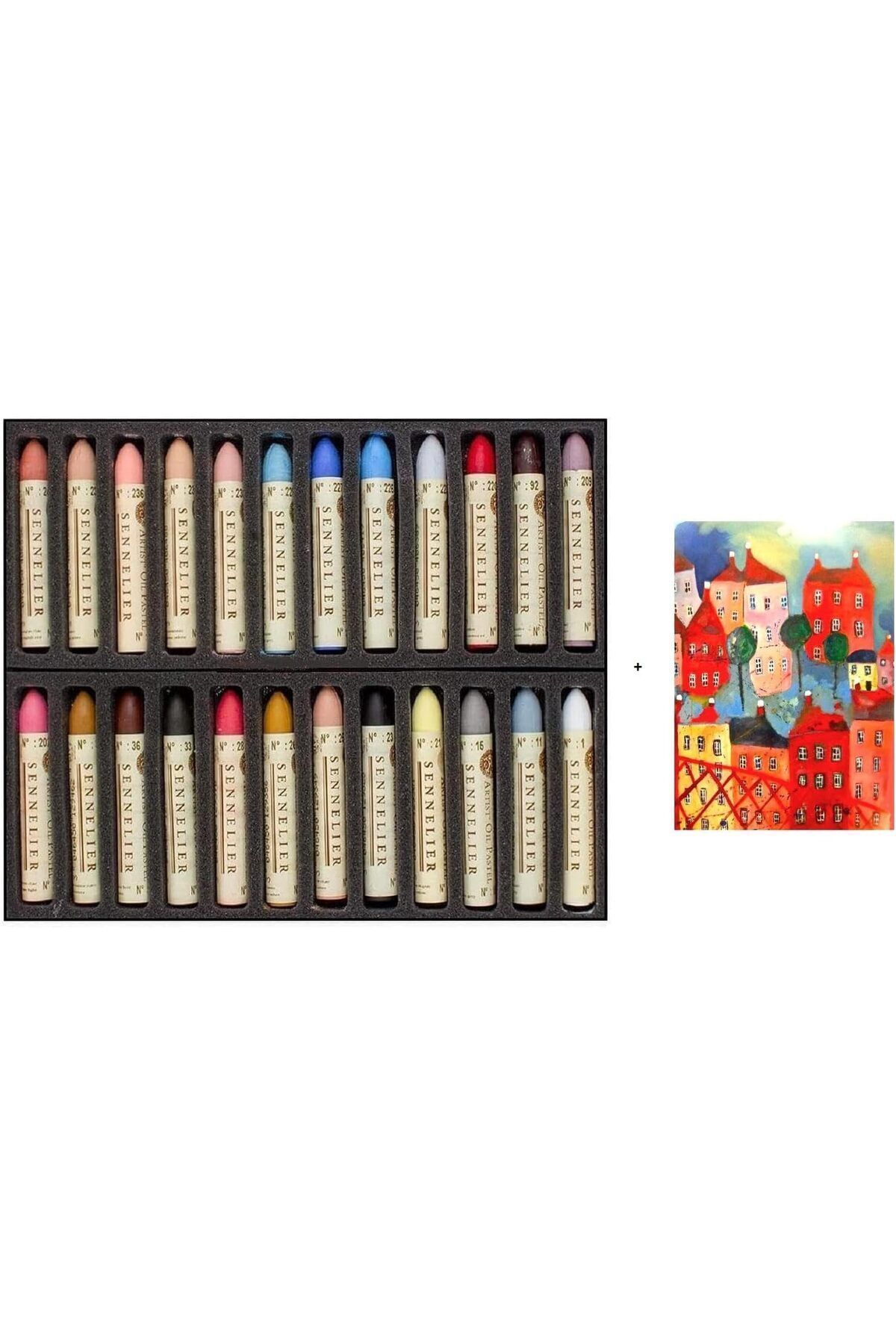 Sennelier Oil Pastels Yağlı Pastel Boya Seti 24'lü Portrait Tam Boy Portre Renkler