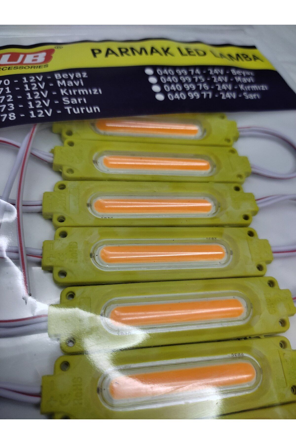 Parmak Led Modül COB Ledli (TURUNCU) SU GEÇİRMEZ (12 V)(10 aDET) - 3
