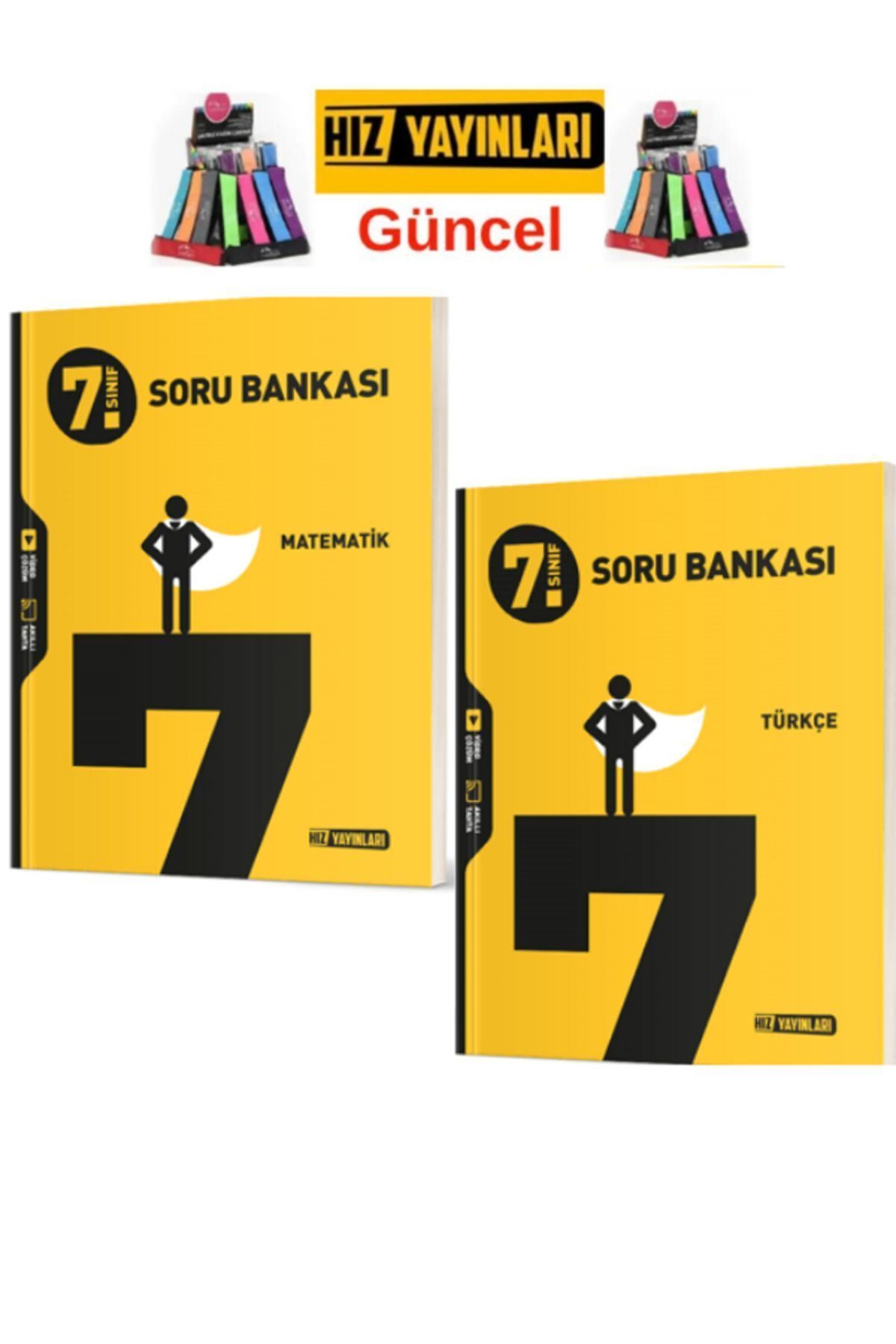 Hız Yayınları 7.Sınıf Yeni Müfredat Matematik-Türkçe- Soru Bankası
