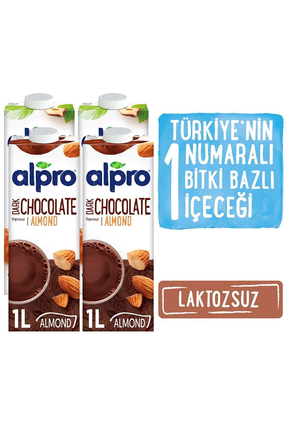 Alpro Bitter Çikolata Badem & Fındık Sütü 4'lü Mix