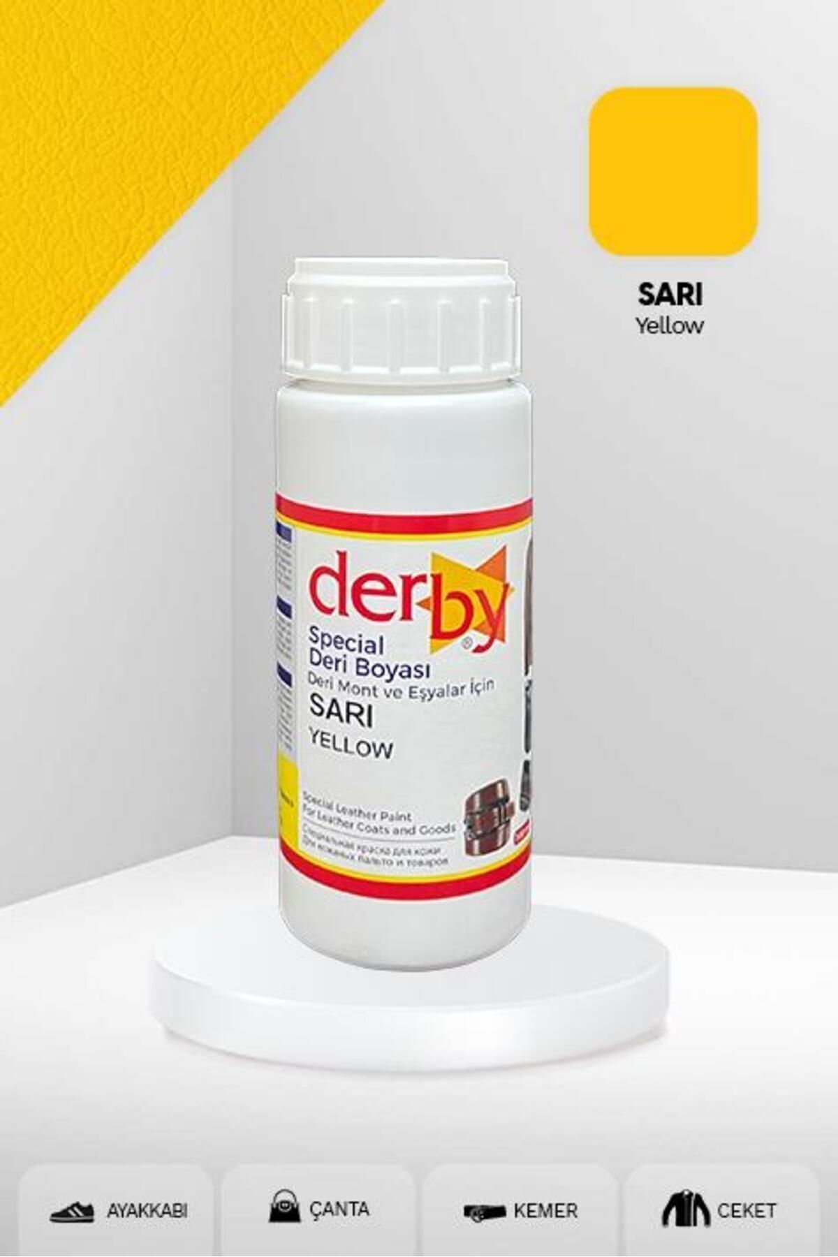 Derby Special Sarı Deri Boyası 100 ml / Mont Eşya Çanta Kemer Cüzdan Ayakkabı Deri Boyası