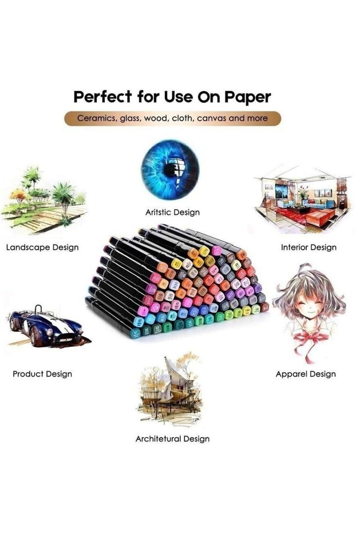 Touch-60 Pieces Double Sided Marker and Felted Pen Set with Bag 4