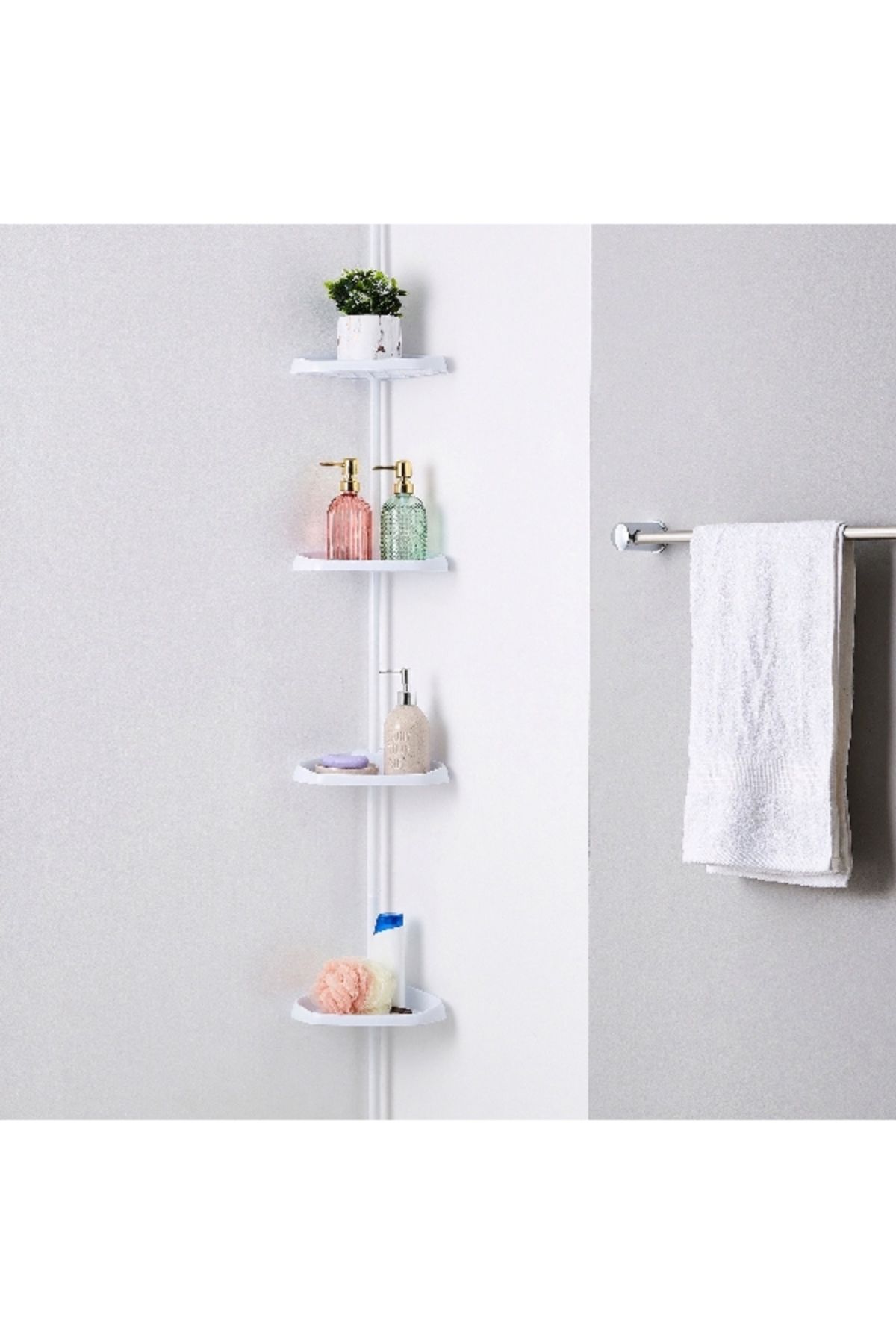Home Box-Sanity Telescopic Extendable Shower Rack with 4-Baskets 1