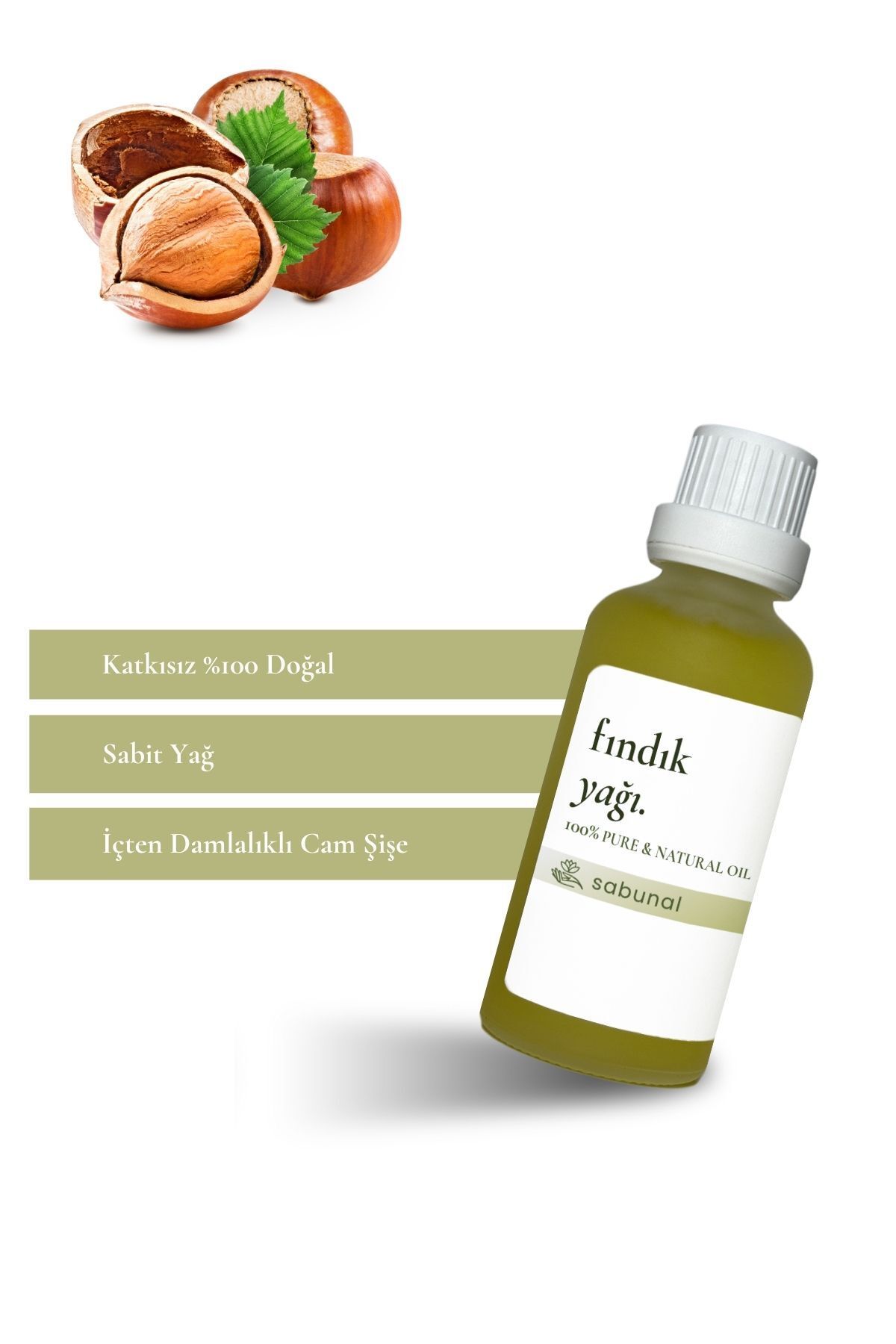 روغن فندق 50 میلی لیتر منبع غنی از ویتامین E روغن طبیعی ضد پیری و تجدید کننده sabunal