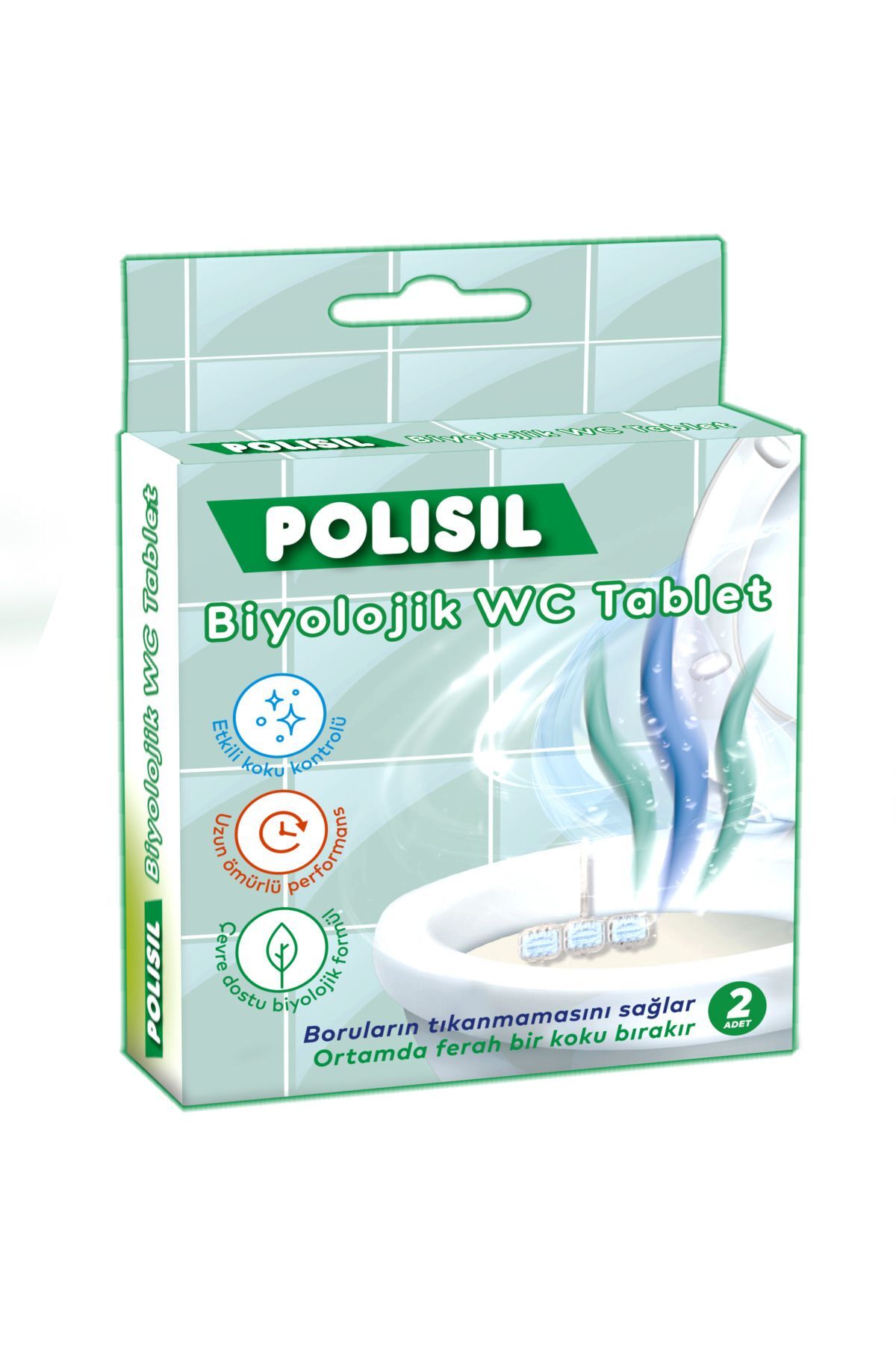 Polisil Biyolojik WC Tablet - Kötü Kokuları Giderir- Koku Oluşumunu Önler-Enzimatik Tuvalet Bakımı Yapar
