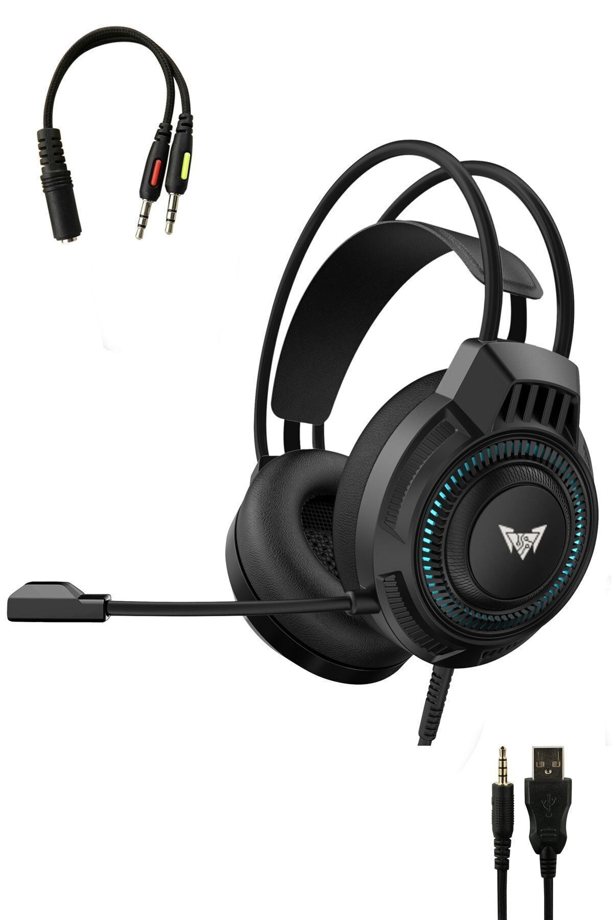 Crown Micro Headphones Oyuncu Kulaklığı Mikrofonlu LED Işıklı 3.5 mm ...
