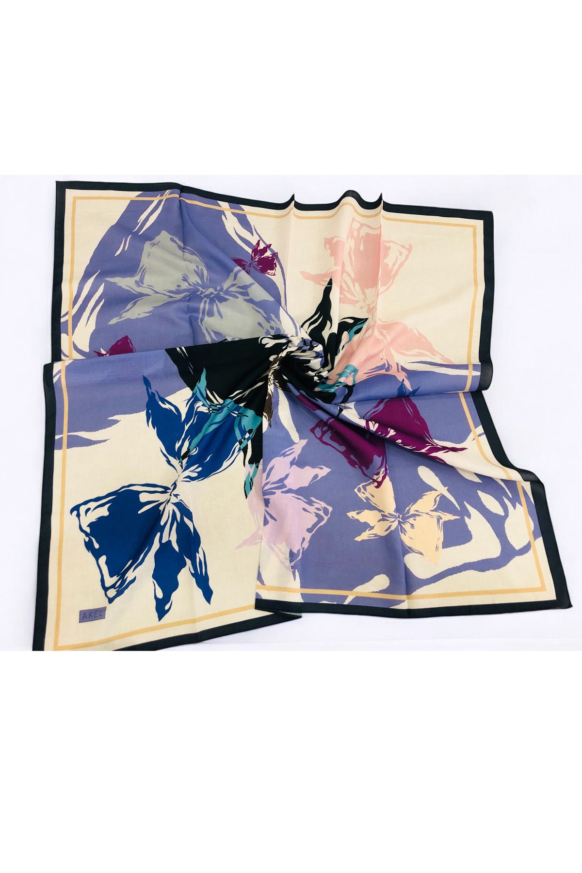 Akel-95X95 Digital Soft Scarf - Butterfly Pattern 2
