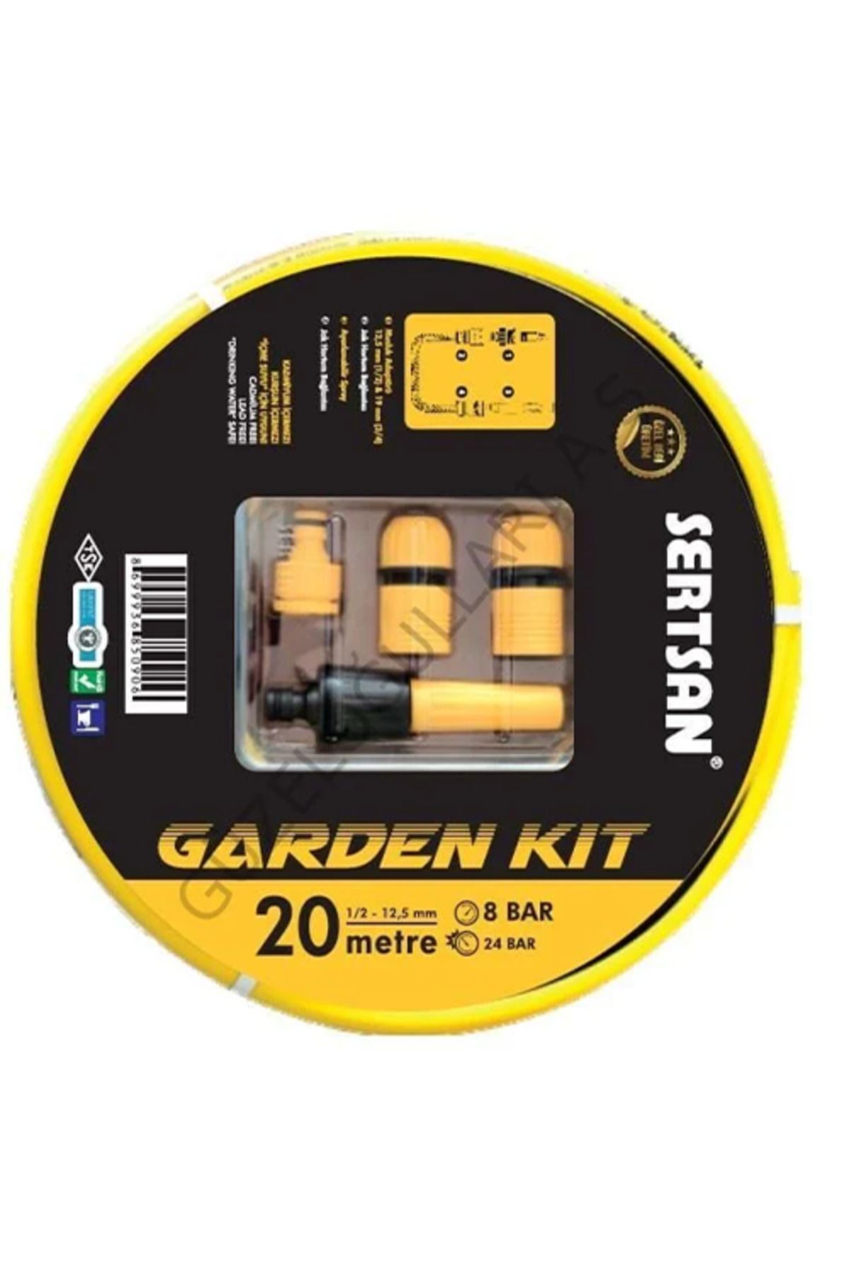 Garden Kit Örgülü Su Hortumu 1/2 20 Metre (Hortum + Lans Seti )