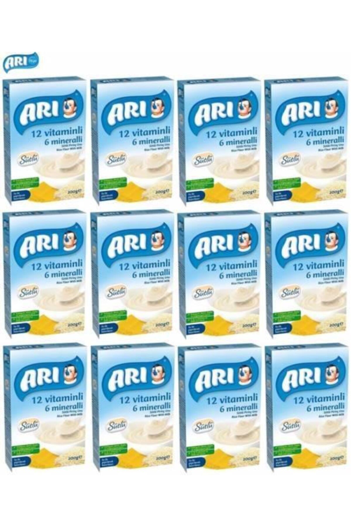 Pirinç Unu 200gr Sütlü 12 Vitaminli 6 Mineralli (12 Li)