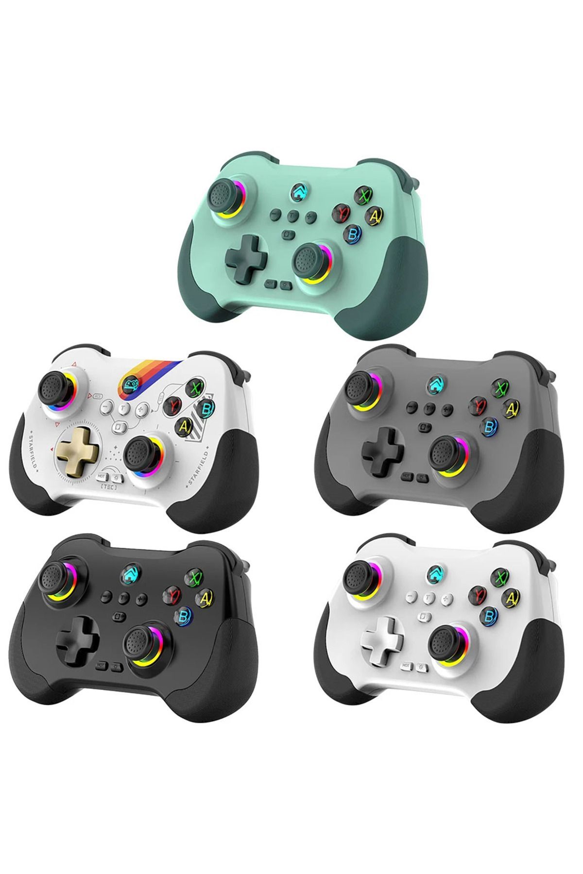Z01 PC/PS4/PS3/IOS/Switch/Android Telefon TV Tablet Titreşimli RGB Bluetooth Uyumlu Joystick Gamepad 4