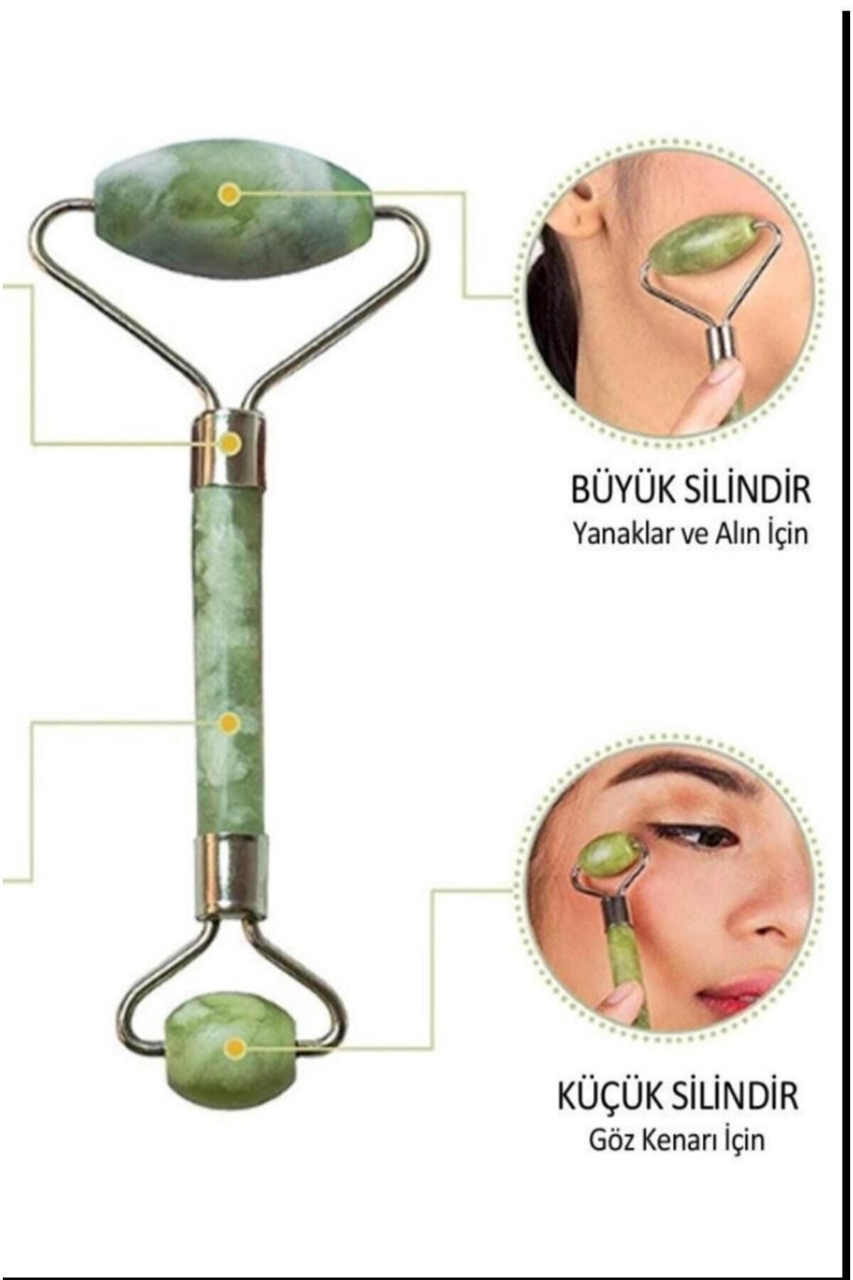 MOON SHOPPING 2 Li Cilt Yüz Masaj Aleti Kuvars Jade Roller Kalp Guasha Ve Jade Roller Yeşim Taşı