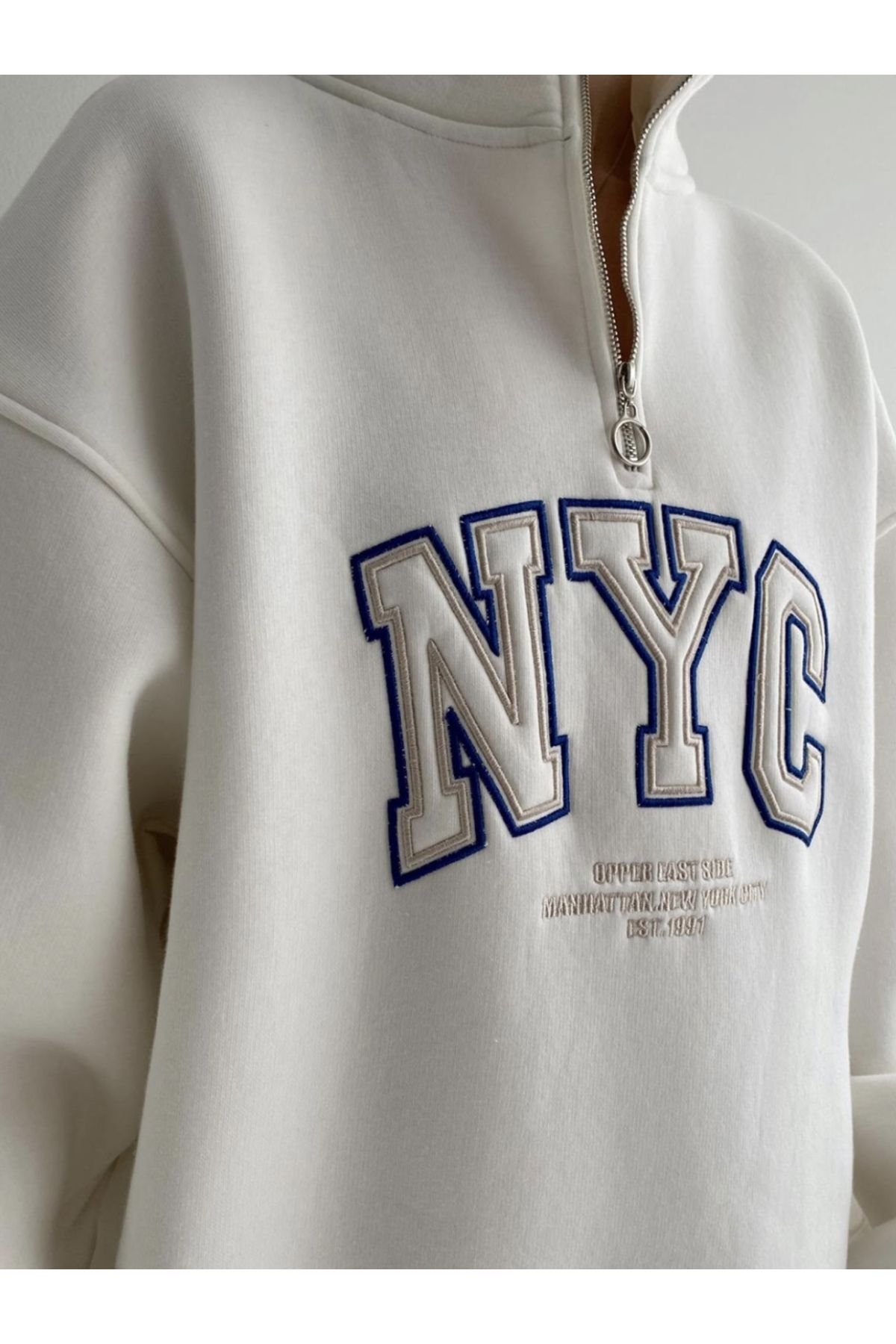 YouLikeButik NYC VYŠÍVANÁ MIKINA na zip