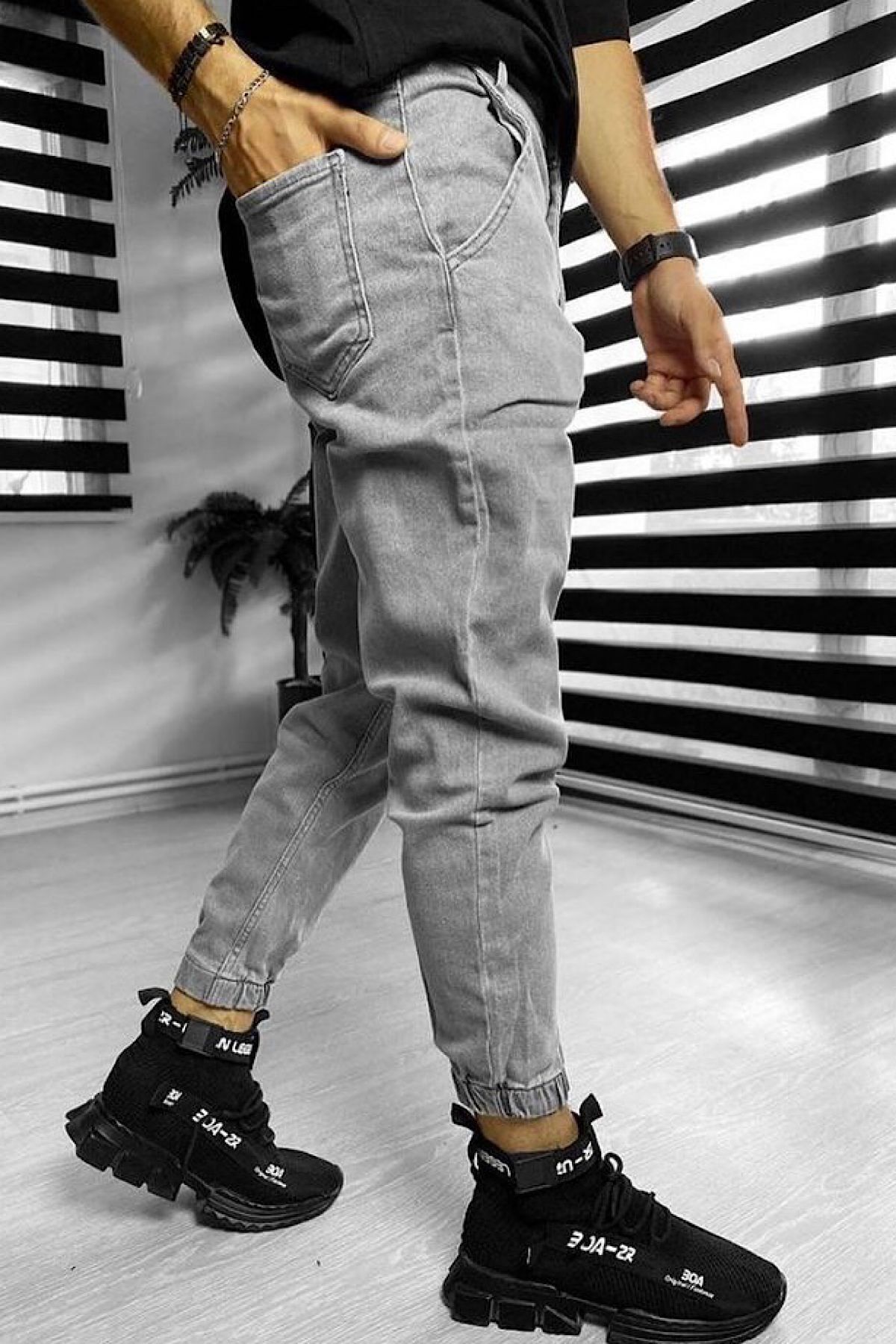 شلوار خاکستری مردانه لباس جین اورجینال Denim Shorty