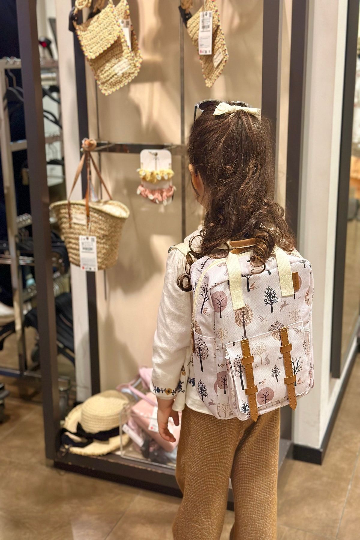 Sunshine Ağaç Tavşan Desen Anaokulu Kreş Günlük Kullanım Çocuk Sırt Çantası Bebek Çantası Suluk Gözlü fotoğrafı 6 (önizleme)