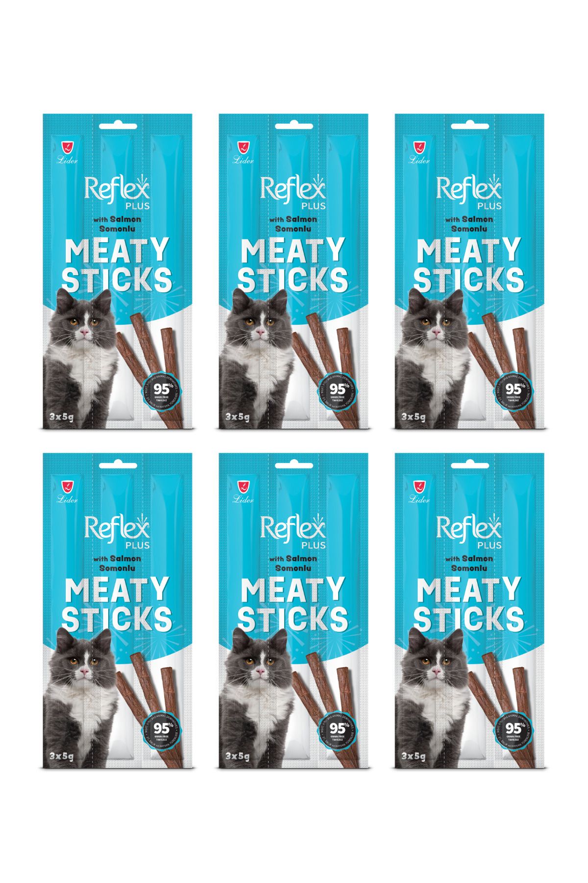 Sticks Somonlu Kedi Ödül Çubuğu 5 Gr X 3 Adet 6'lı Set