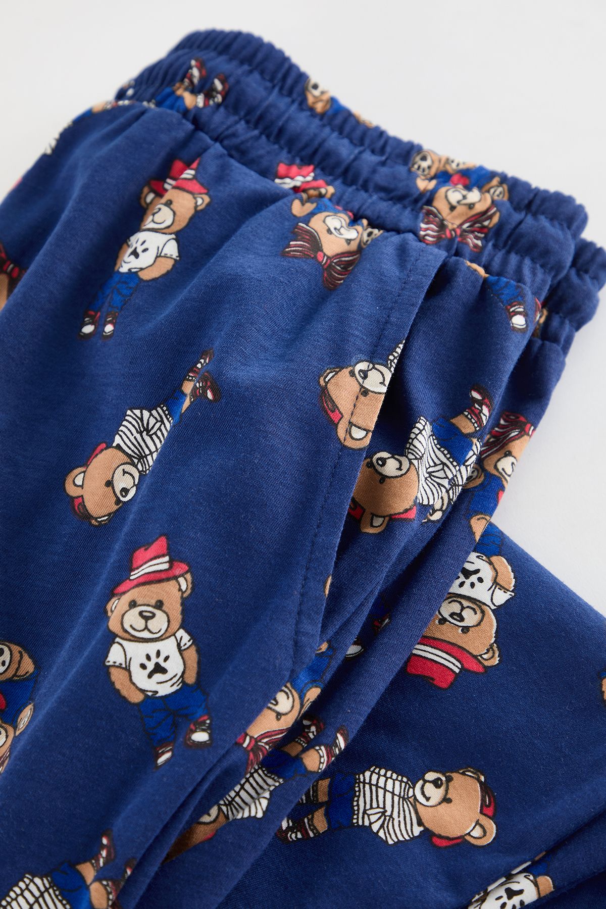 Trendyol Collection-Grimelange - Navy Blue Teddy Bear Print Couple/Couple Knitted Pajamas Set Tmnaw25Pt00044 8