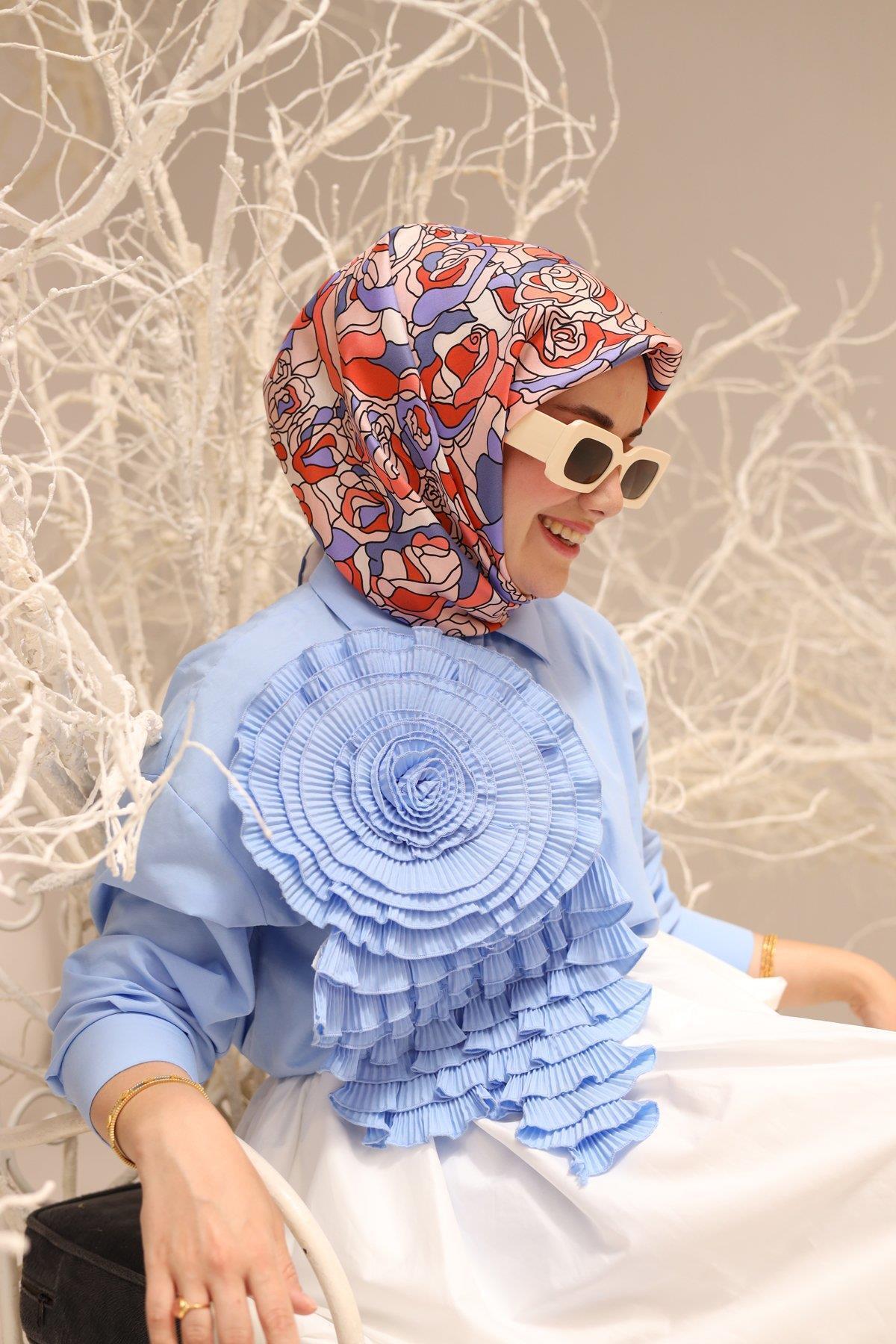 روسری زنانه خانه ابریشم | 11434-12 Silk Home - Image 4