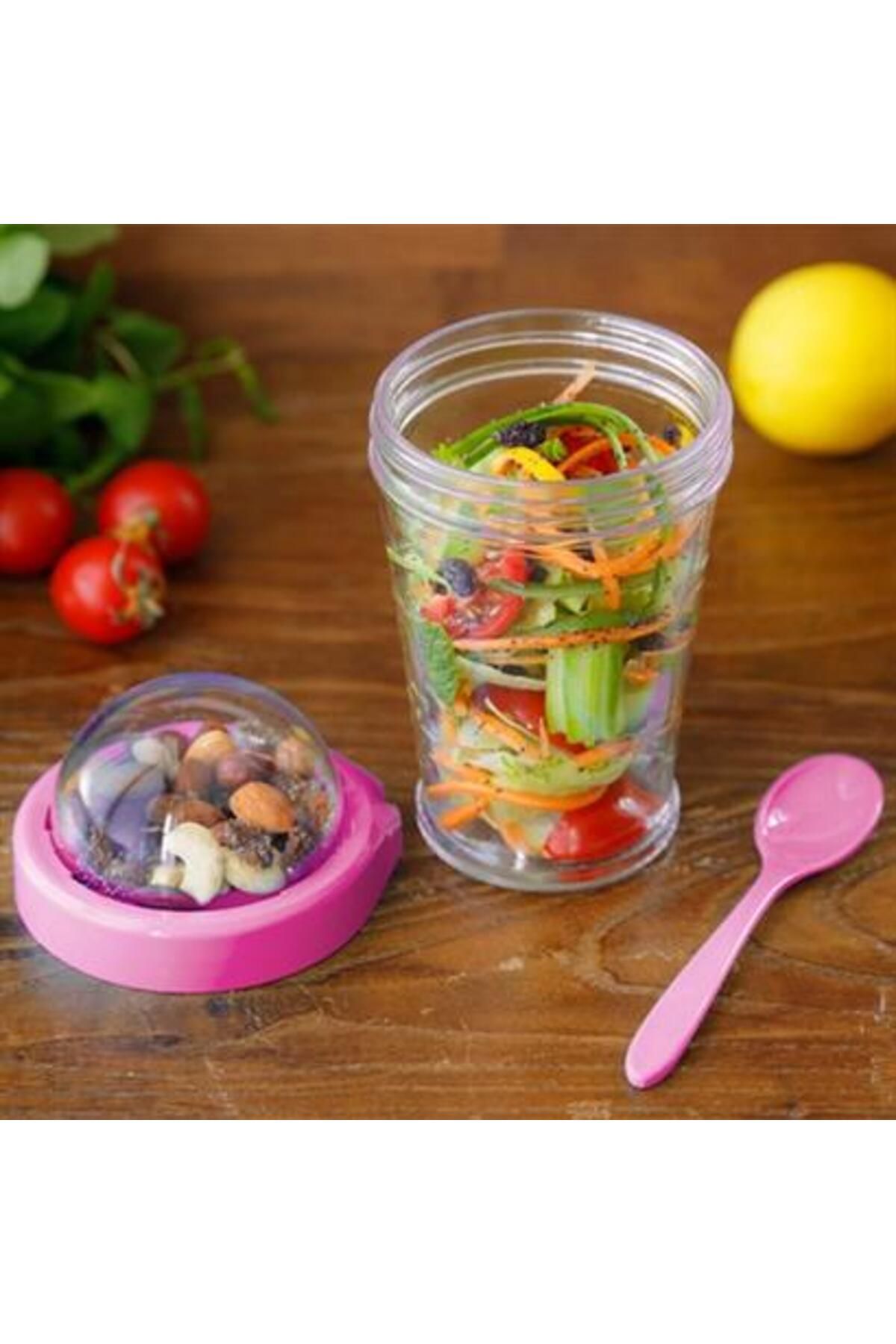 Buffer-Armın Shopzum - Practical Portable Fruit Yogurt Container with Lid and Spoon 3