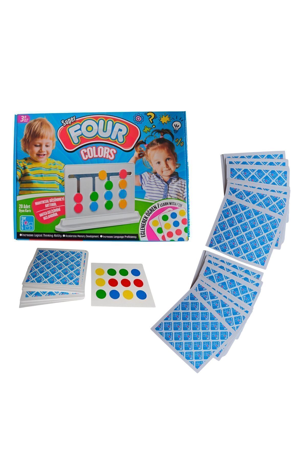 Tor Toys Renkli Rubik Abaküs Montessori Zeka Oyunu - Eğitici ve Eğlenceli - Super Four Colors fotoğrafı 3 (önizleme)