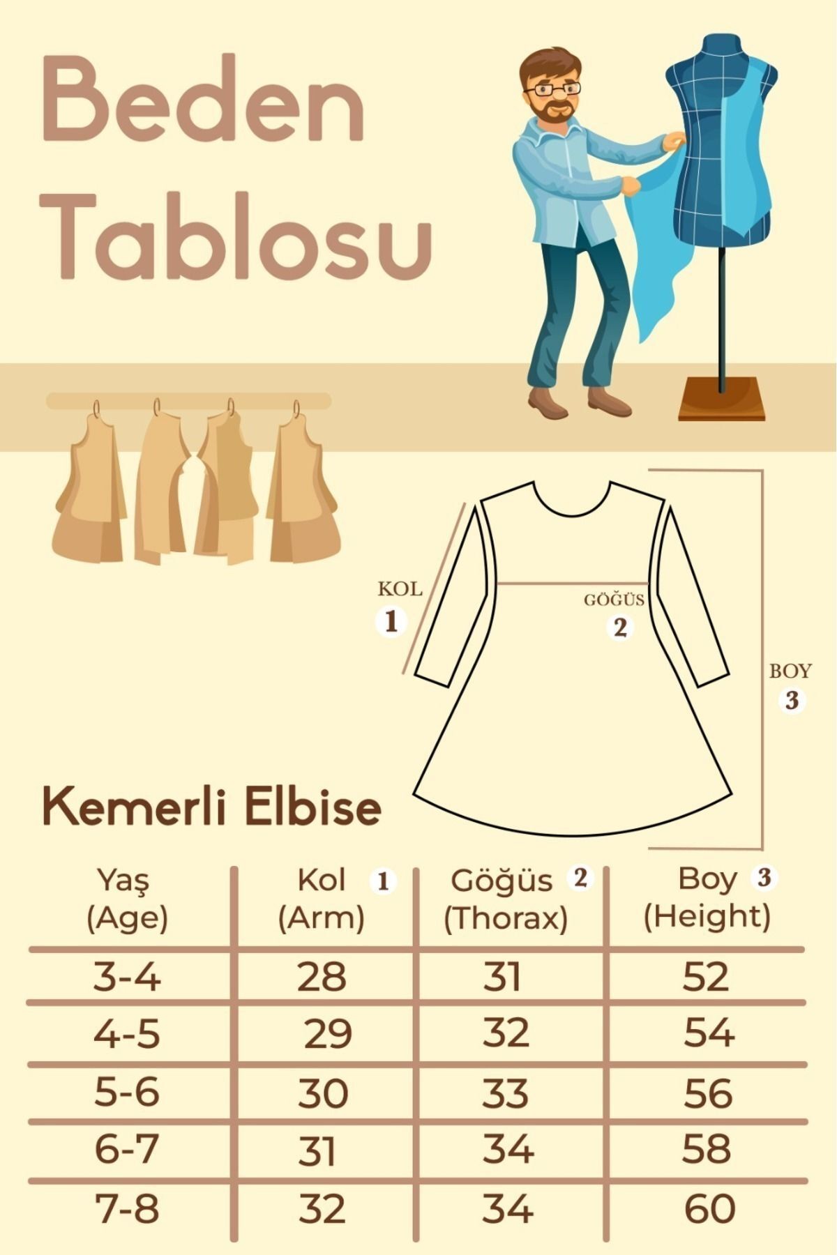 Kız Çocuk Turuncu Uzun Kollu Pamuklu Elbise - Şapka Ve Kemer Detaylı, Son Moda Rahat Parti Elbisesi