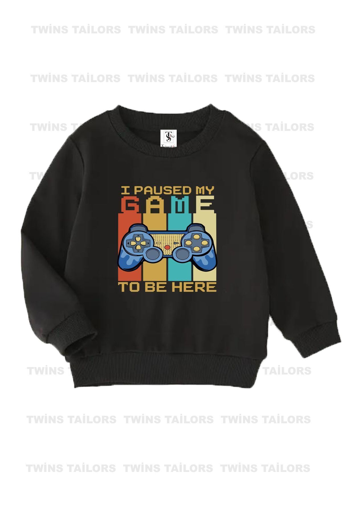 Oyun Konsolu Baskılı 3lü Paket Unisex Siyah-Kırmızı-Gri Çocuk Sweatshirt
