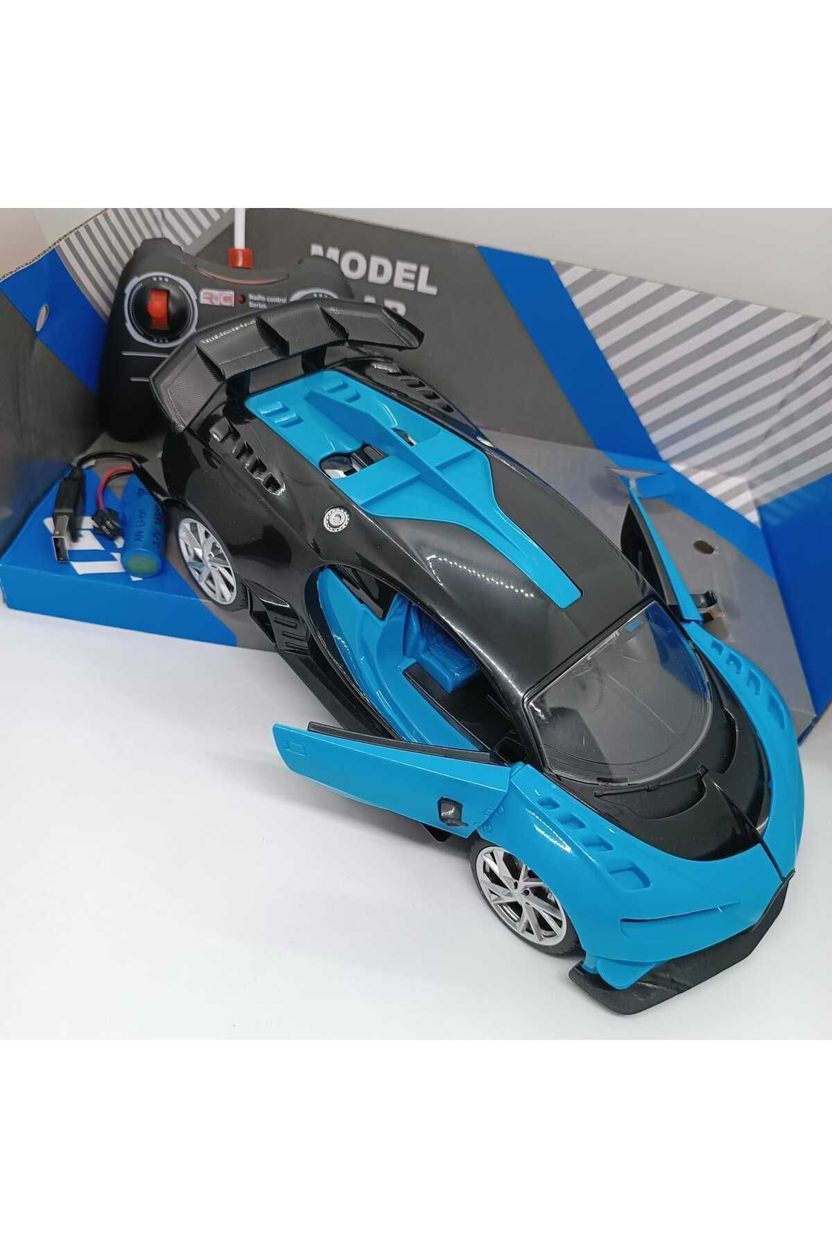 Uzaktan Kumandalı Şarjlı Araba Kapıları Açılan Bugatti Chiron 26,5 cm Şık Tasarım Yüksek Kalite