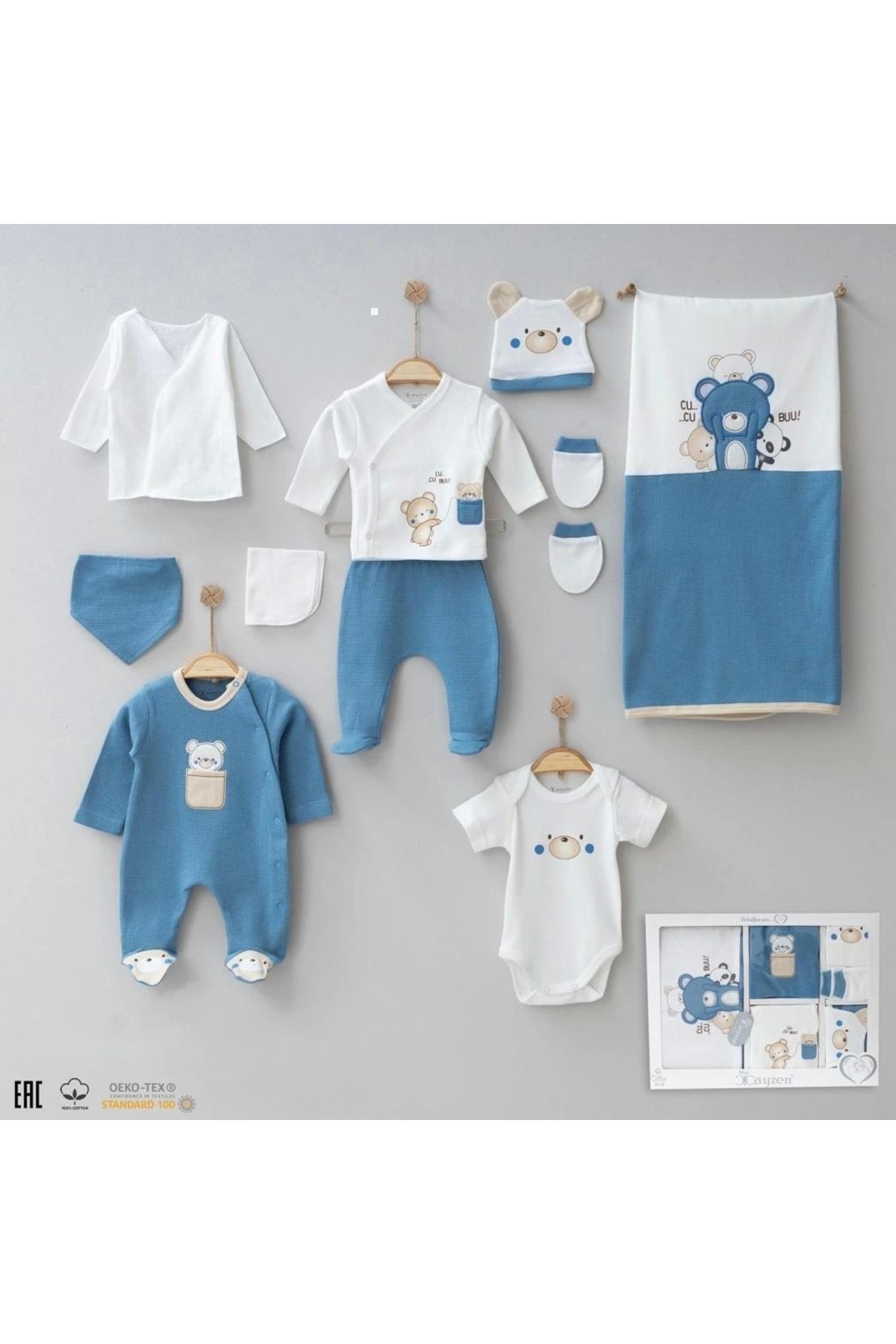 baby waffle teddy bear patterned 10 piece boxed hospital outlet set boxed
