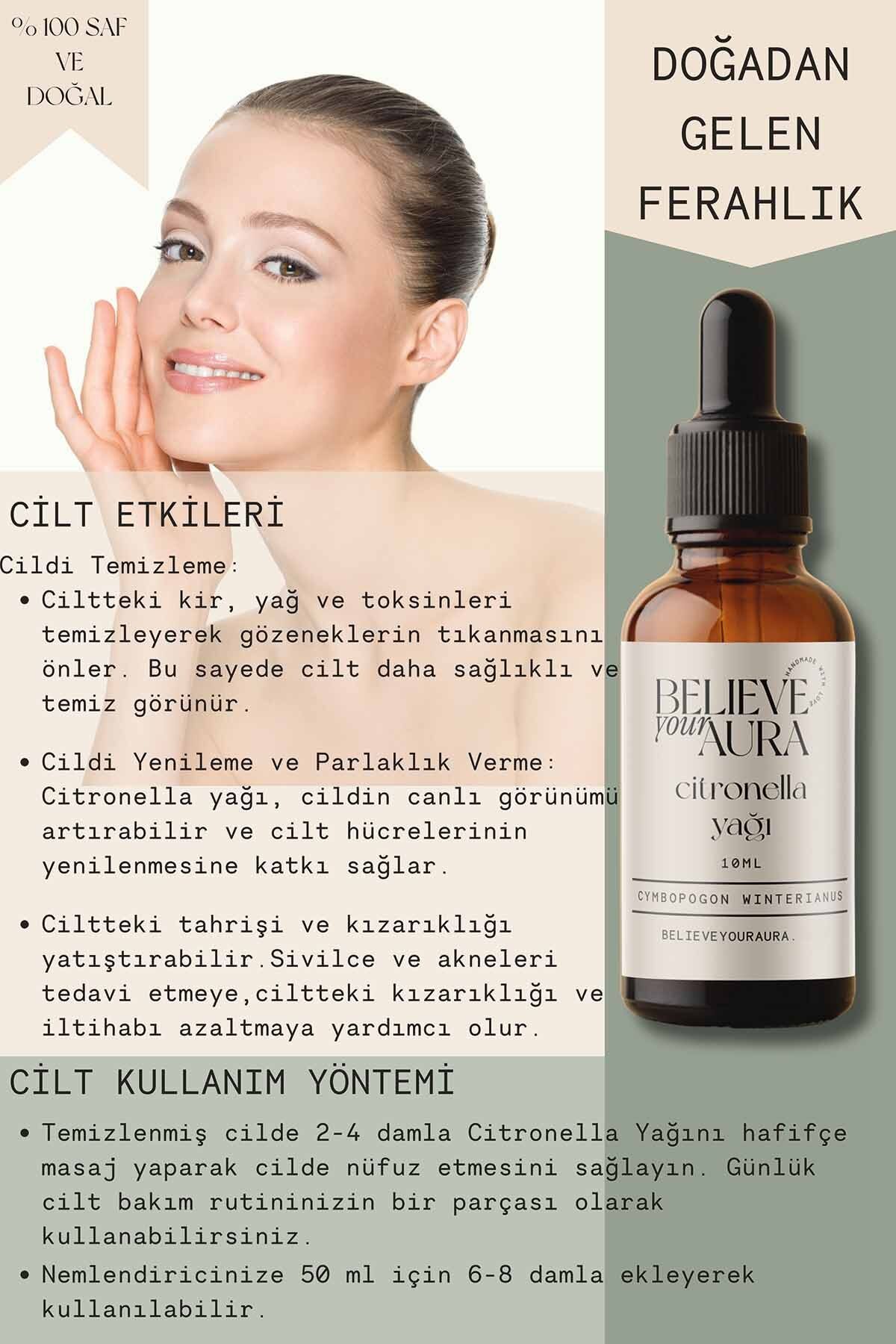 ست مراقبت از پوست و مو سیترونلا 100% خالص و طبیعی روغن آروماتراپی هیدروسل و صابون پوست Believe Your Aura