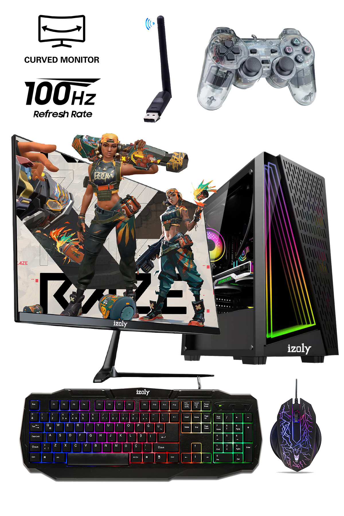Hnd(GTA 5) Tm X I5-4570 16gb 256gb Ssd Rx 550 4gb 24'' Oyuncu Oem Seti