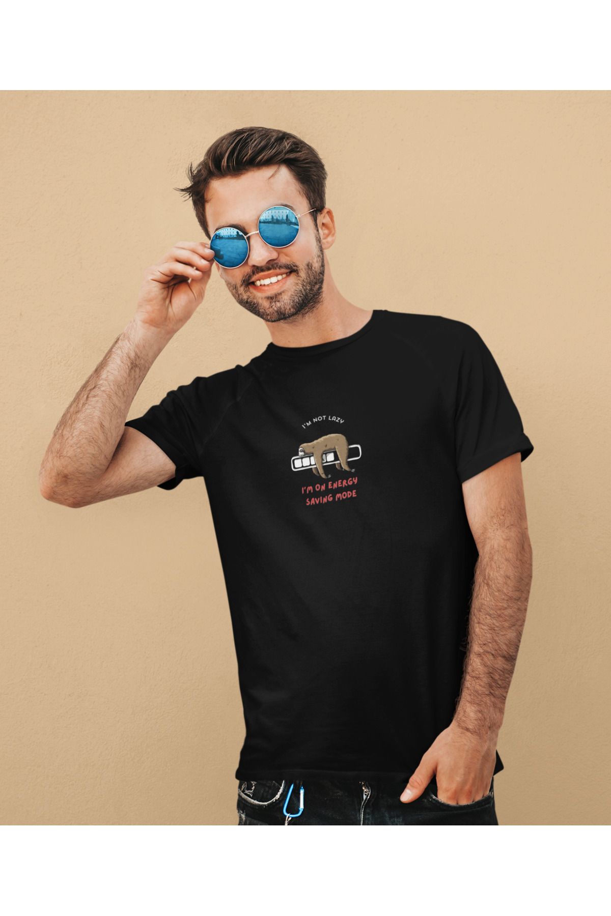SM Satranç Medya-Lazy Animal T-Shirt - I Am Not Lazy, I Am Energi Saving 2