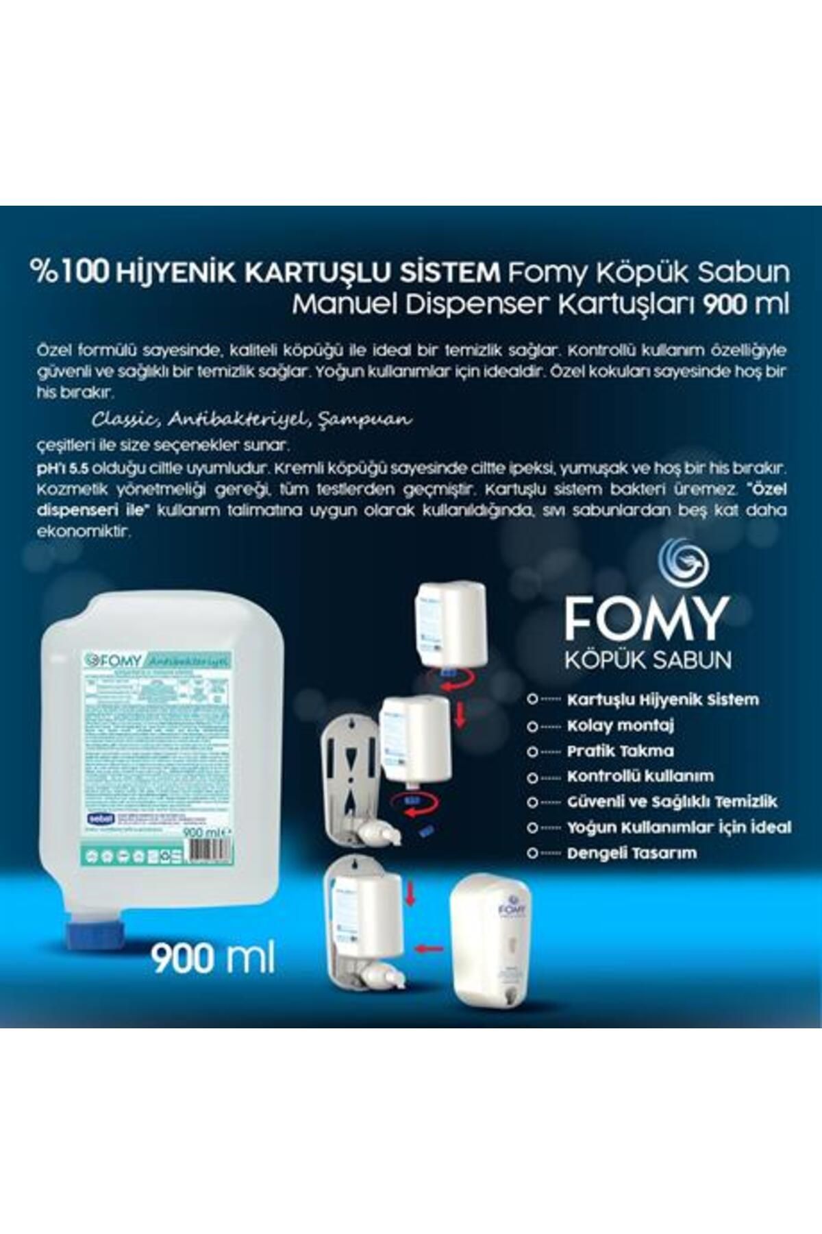 کارتریج صابون فوم آنتی باکتریال پاک کننده عمیق ایمن، بهداشتی طولانی مدت 900 میلی لیتر Fomy