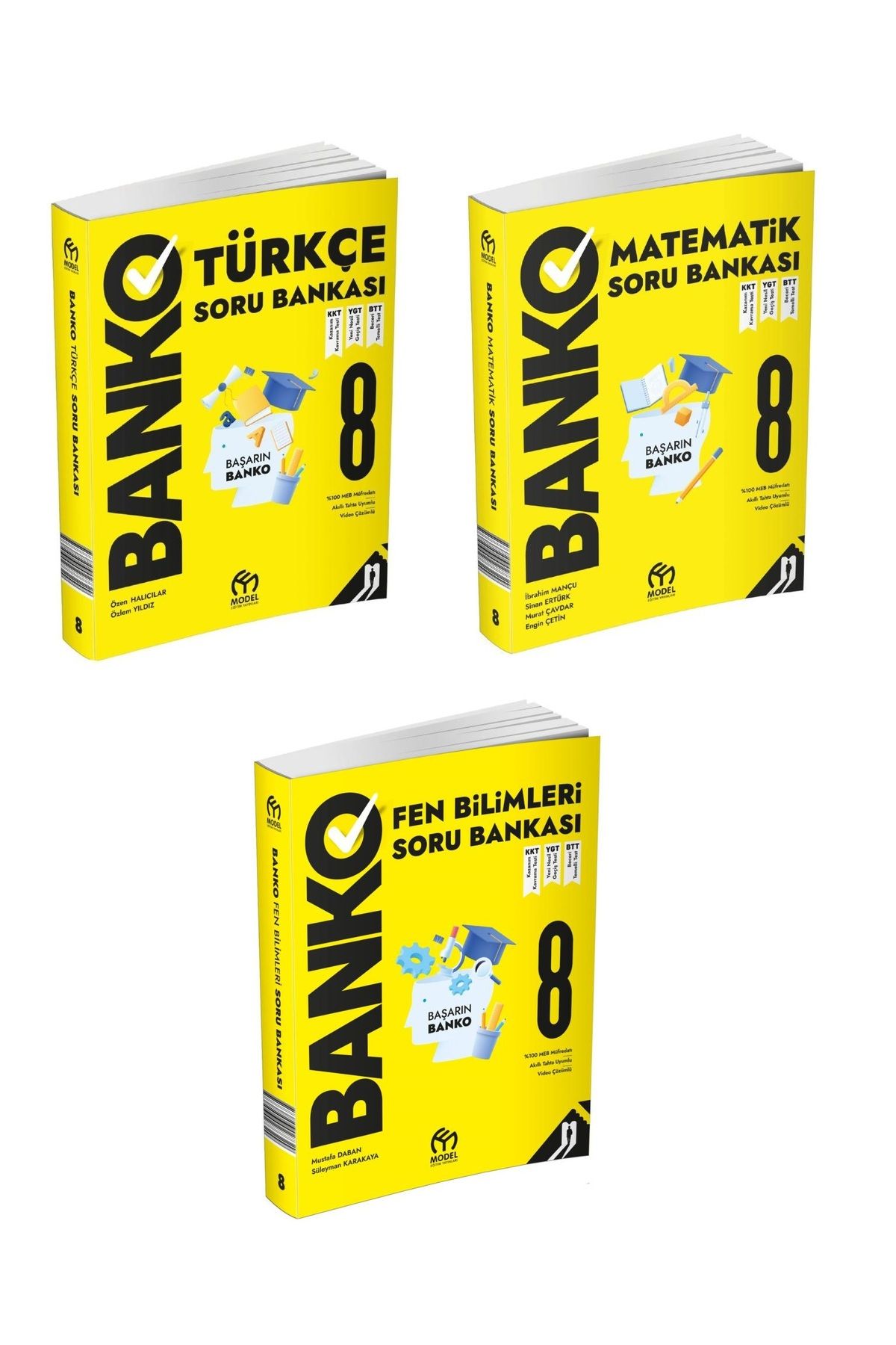 8.Sınıf Banko Türkçe + Matematik + Fen Bilimleri Soru Bankası (3 Kitap)
