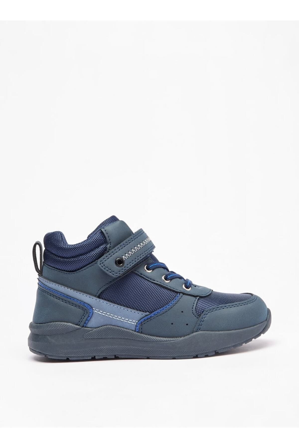 LBL by Shoexpress-Panelled High Cut Sneakers with Hook and Loop Closure 3