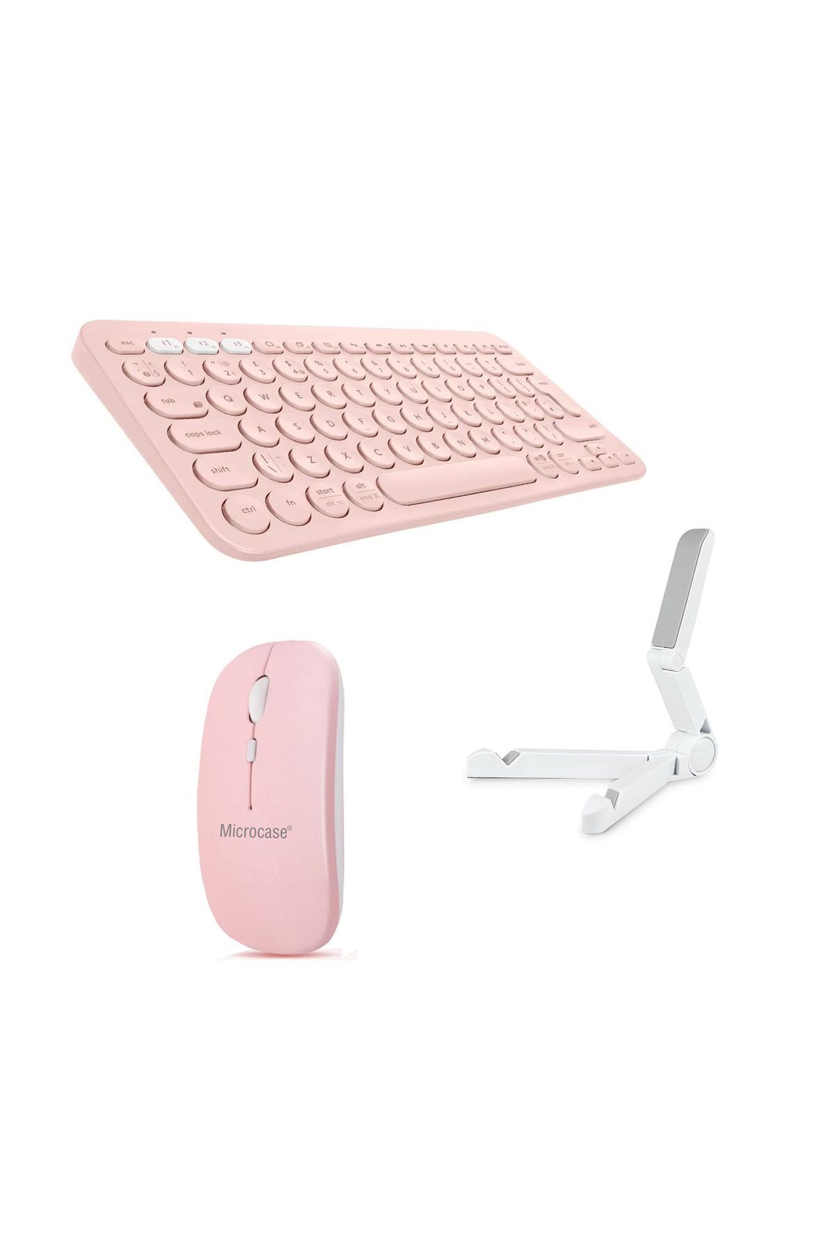Microcase Lenovo Tab K11 Tb330fu 11 Inch Tablet Için Bluetooth Klavye Mouse Tablet Standı-al45150 Pembe