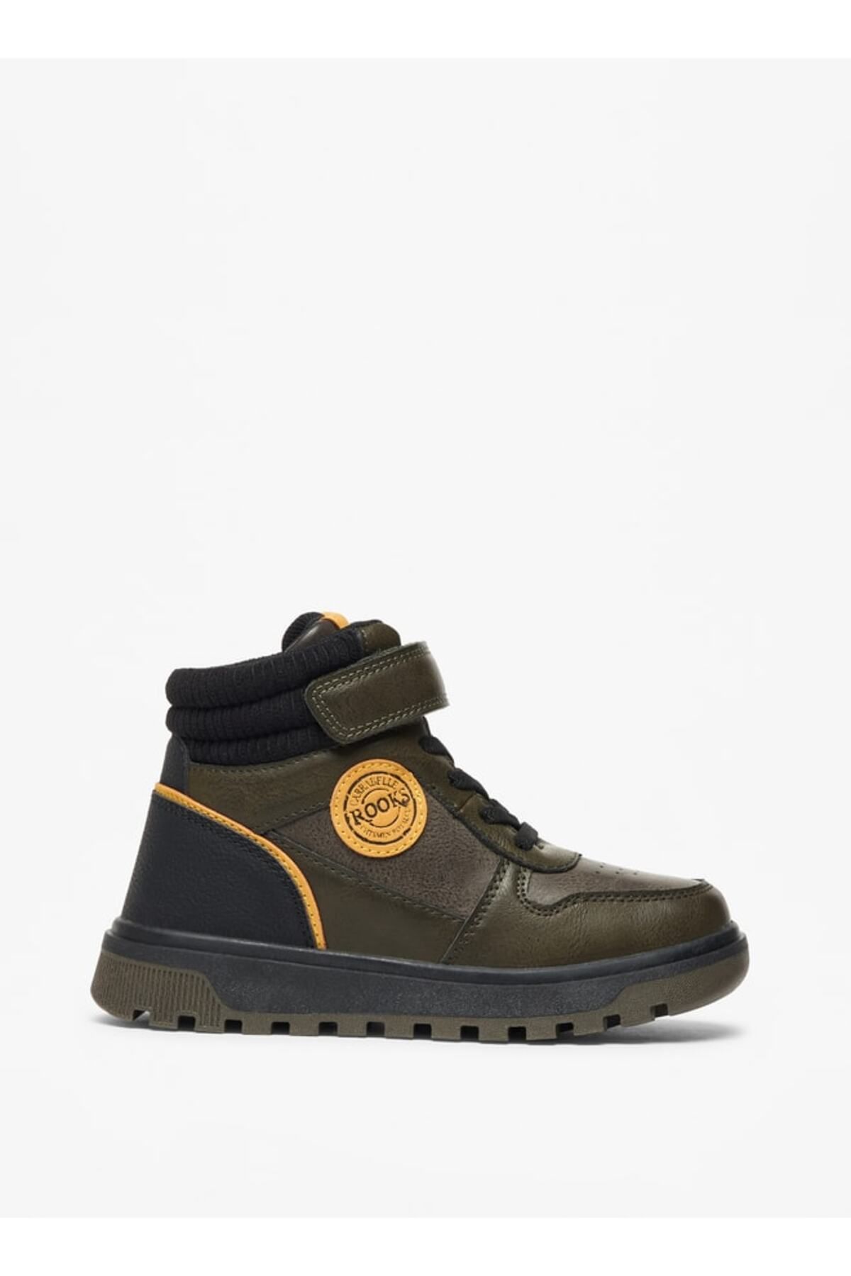 LBL by Shoexpress-Panelled High Cut Boots with Hook and Loop Closure 3