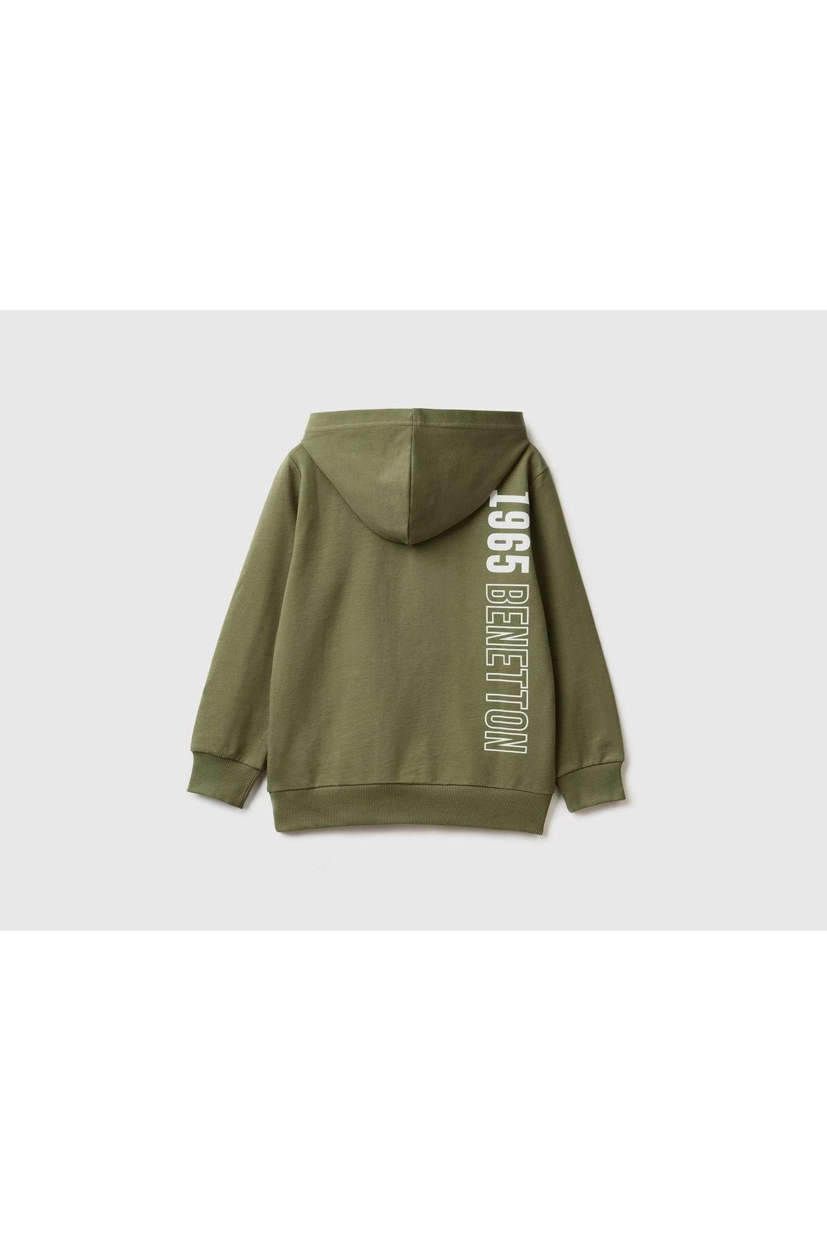 سویشرت پسرانه خاکی United Colors of Benetton | 223P3BC1C202C-07N اورجینال - تصویر 2