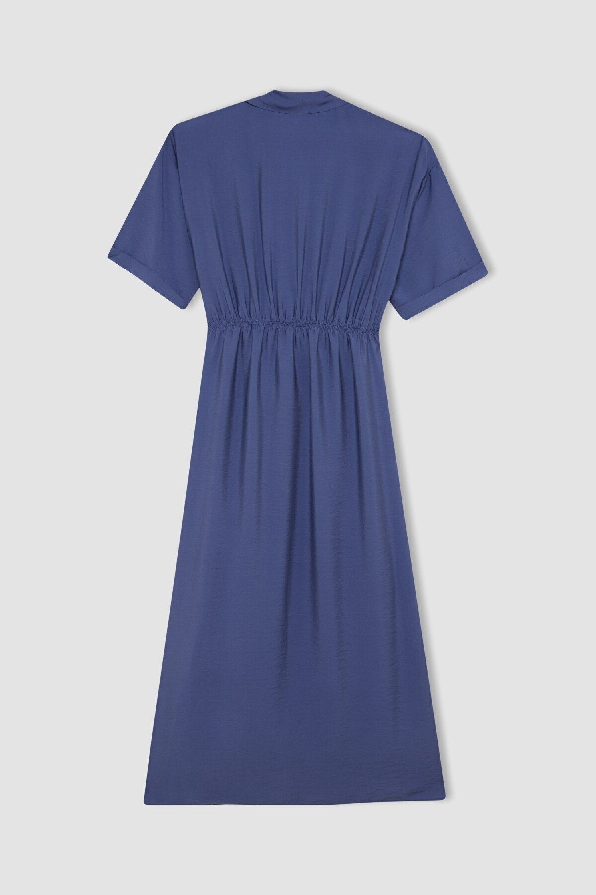 DeFacto-Košilový límec s páskem Midi Dress - Krátký rukáv D2837x24sm 3