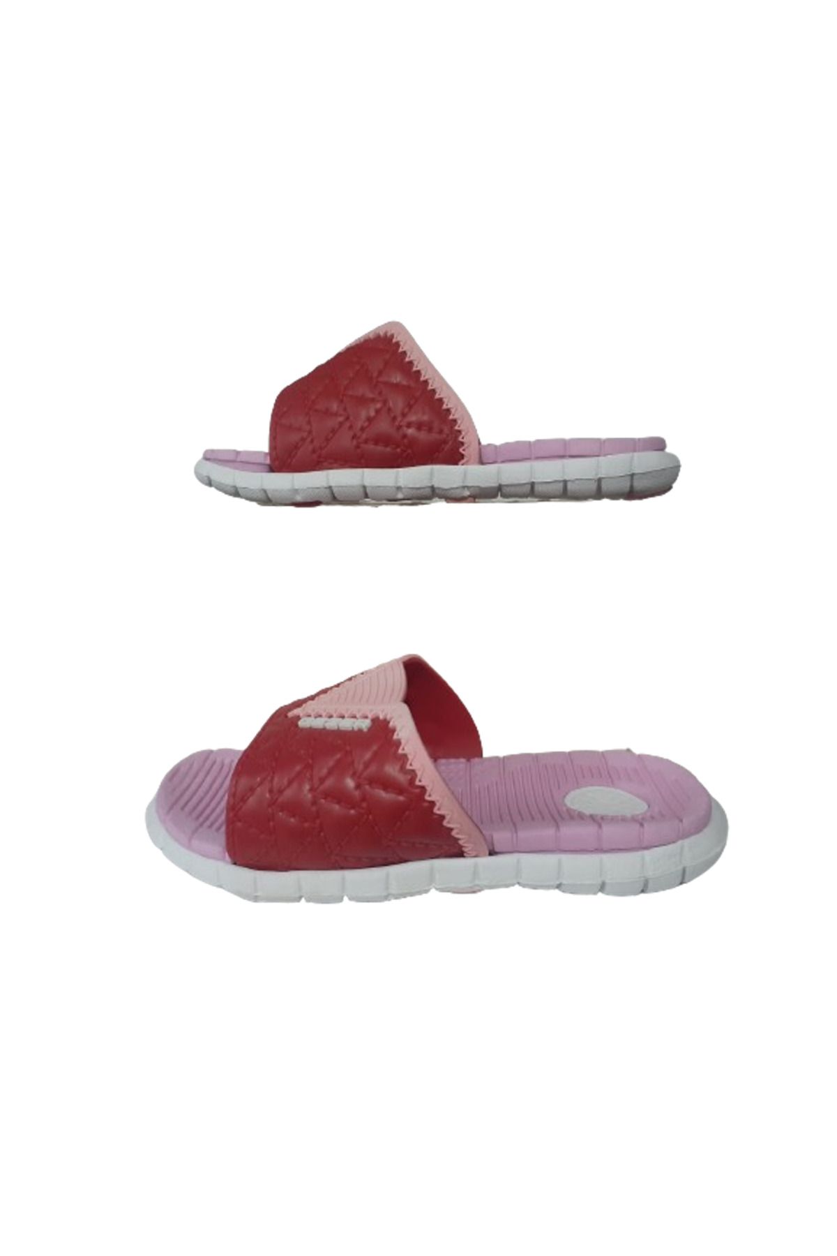 GEZER-Pink and White Ultra Light Girls' Slippers - Double Sole Geezr97-06 3