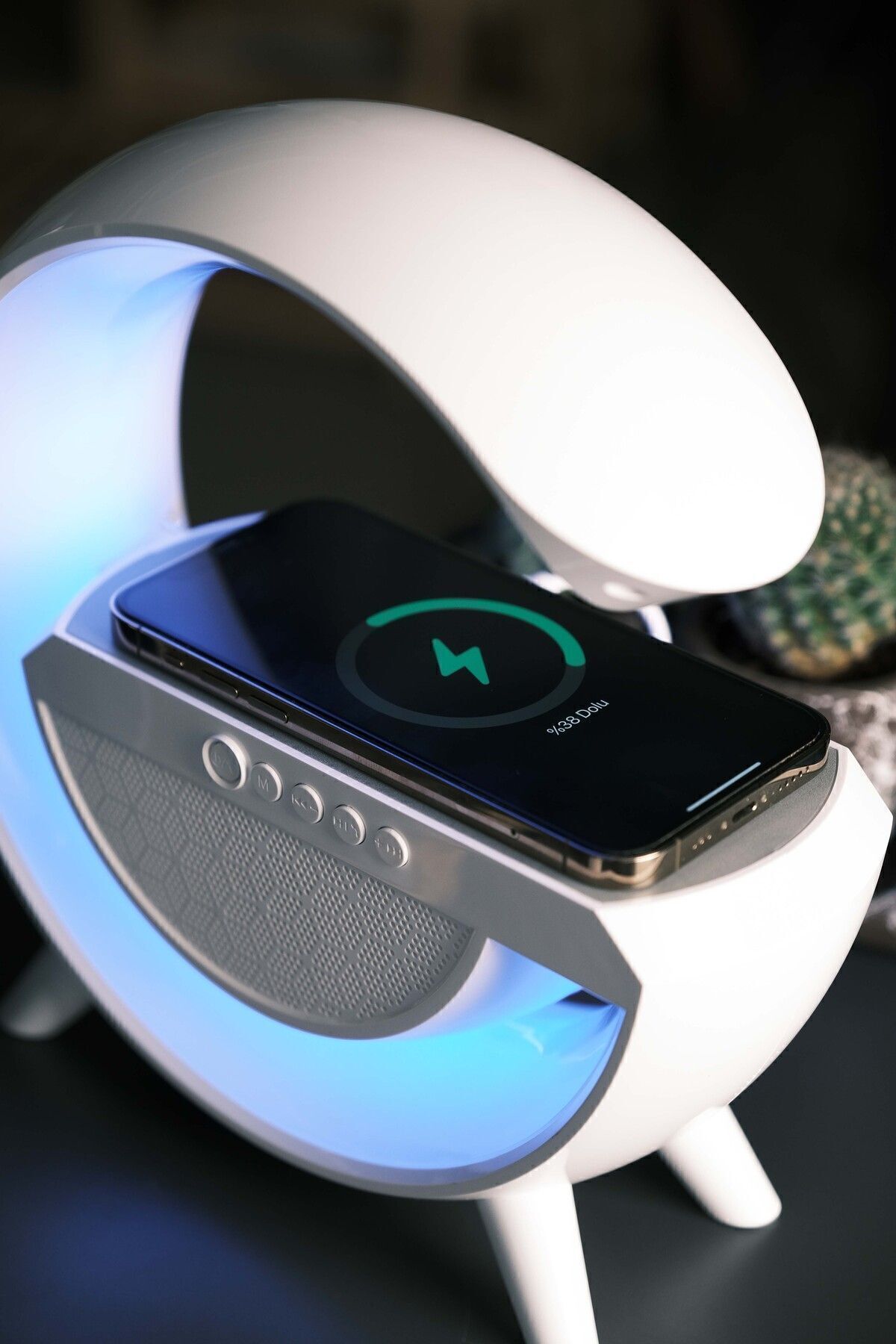 G Bluetooth Hoparlör Kablosuz Şarj Özellikli Masa Lambası Speaker Wireless Şarj 5