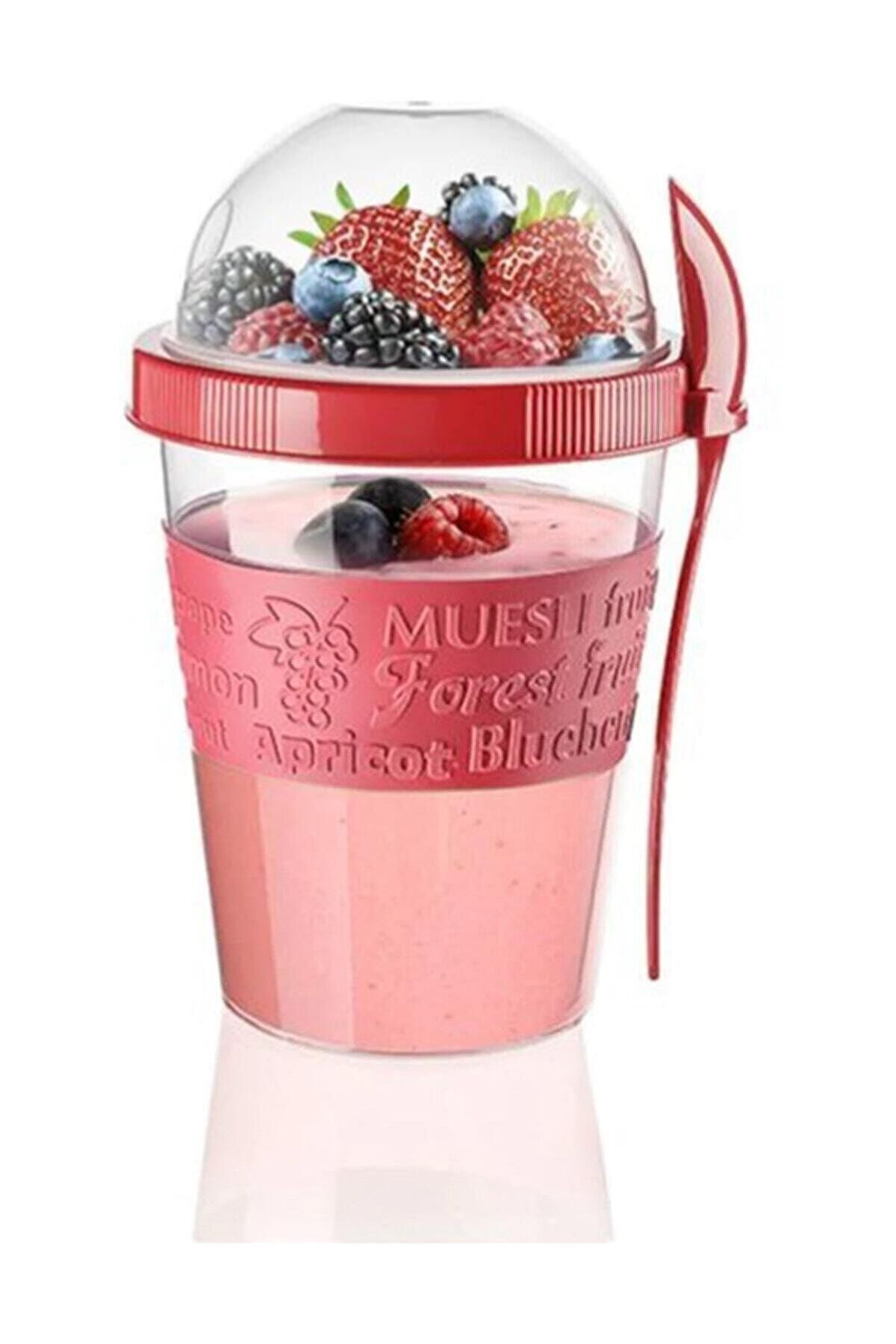 MasterCar-600ml Portable Diet Cup with Spoon - Food and Muesli Storage Container, Picnic Set 1