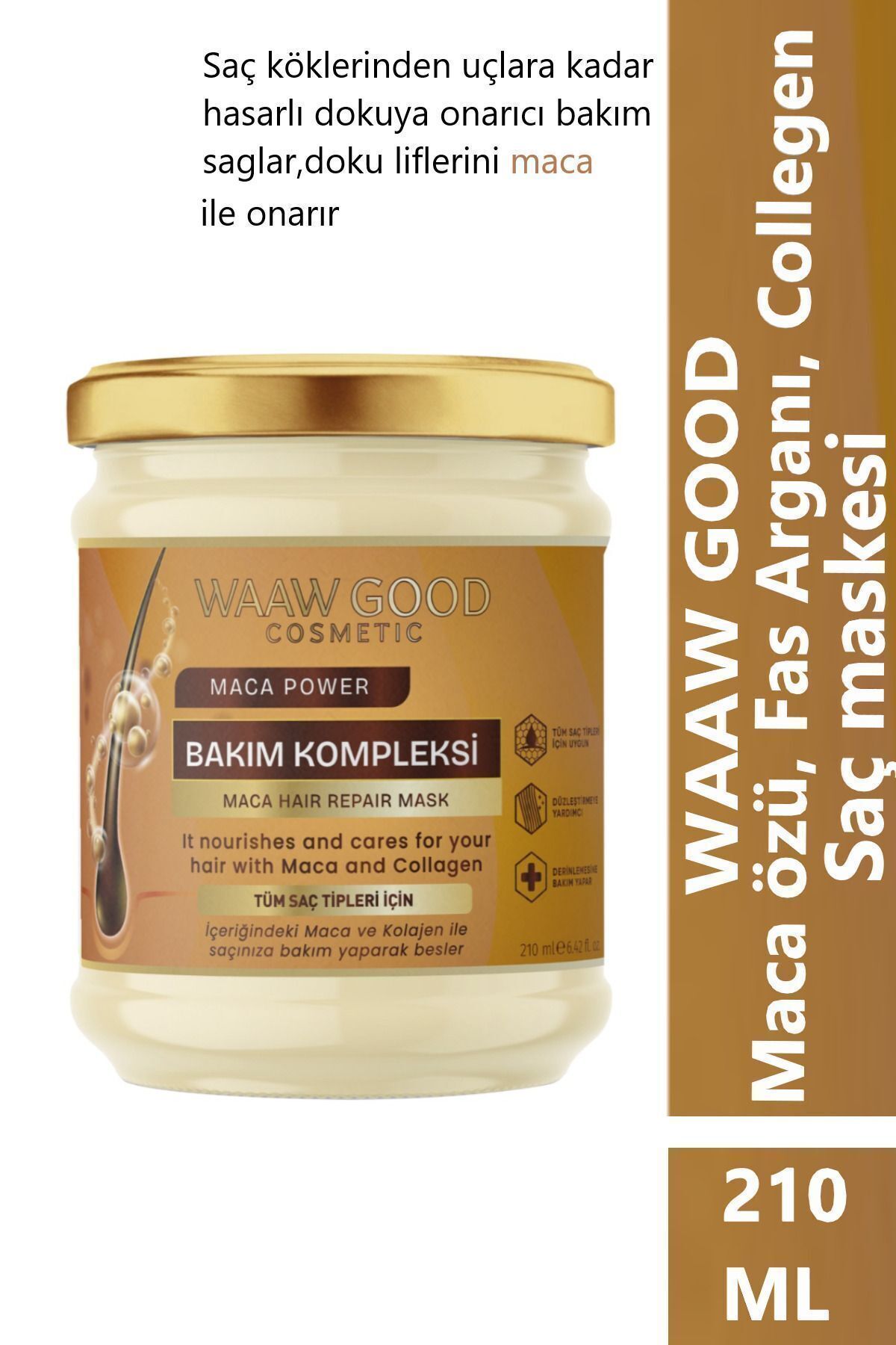Maca (Matcha) Özlü ve Fas Arganlı Saç Maskesi 210 Ml