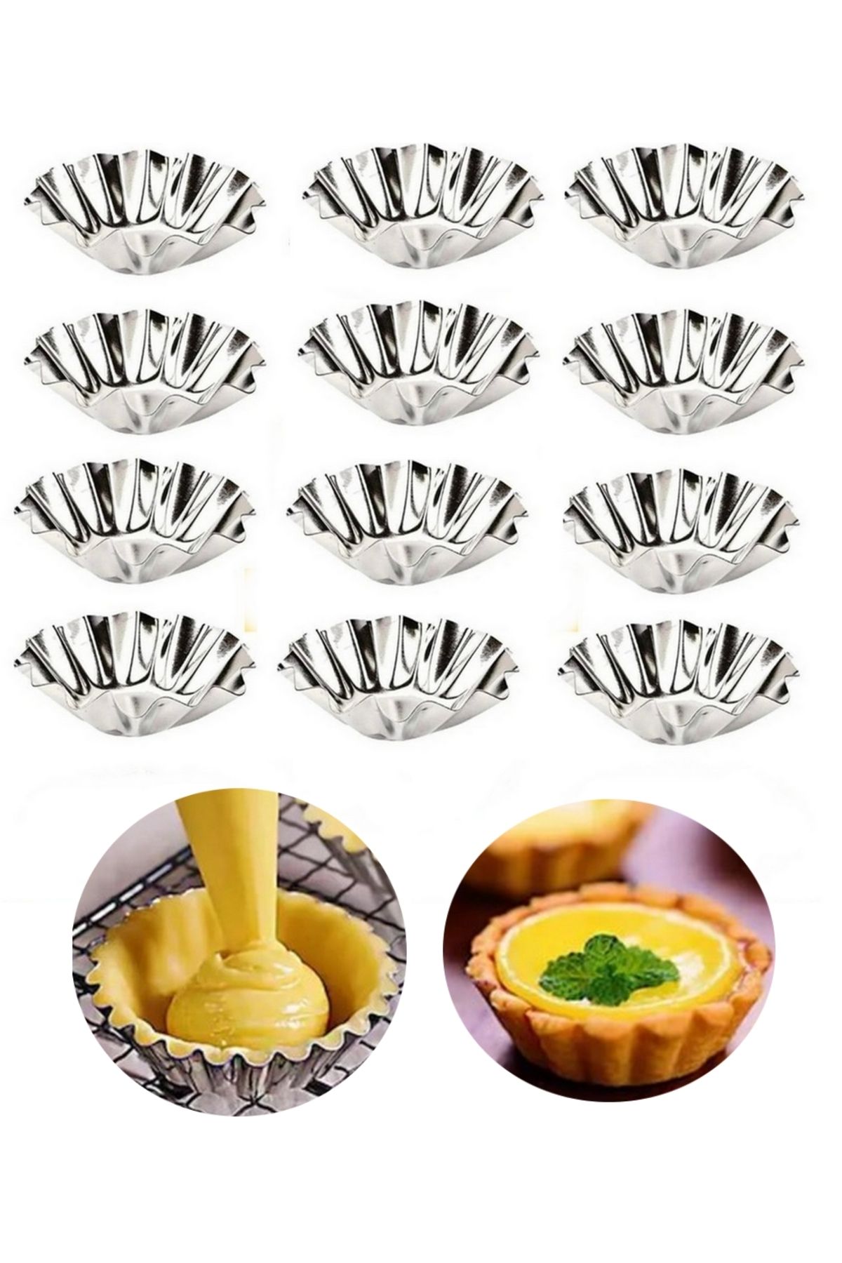 Nar kalıp-12 Pieces of Narkalip Tartolet - Cake Cookie Tart Mold 1