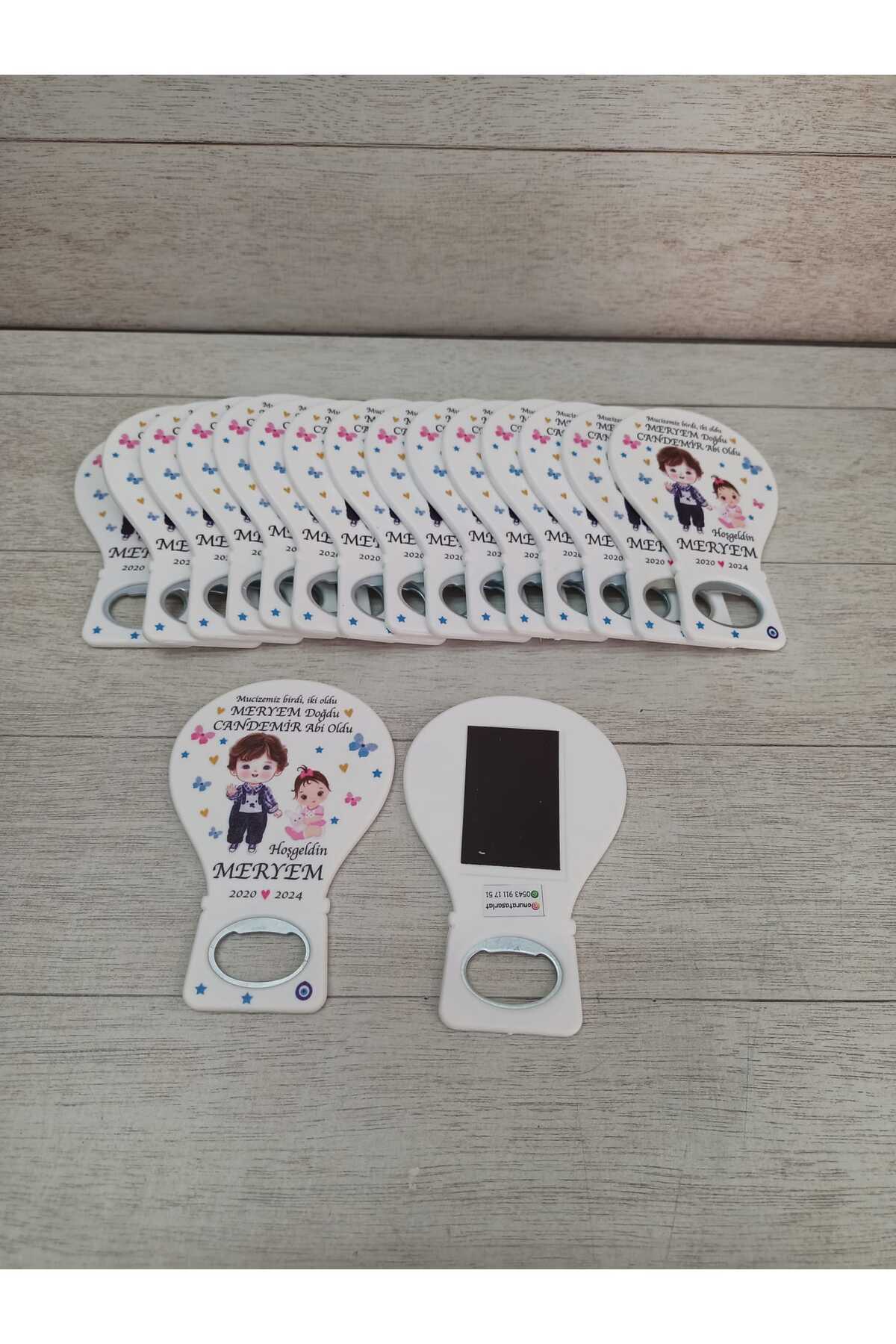 onuratasarlat-20 Pieces Newborn Balloon Magnet - Birthday, Circumcision, Engagement and Promise Brother Model 4