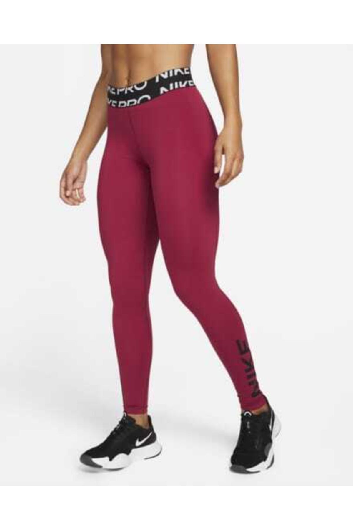 Nike Pro Dri fit Mid rise Graphic Pink Color Women s Leggings Trendyol
