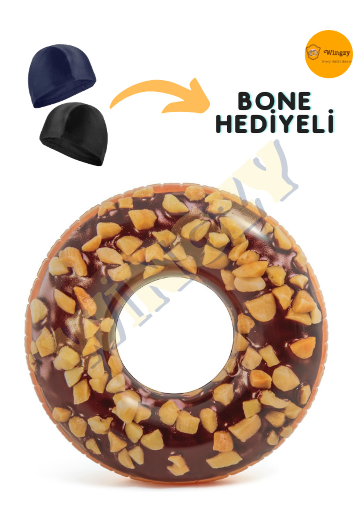 İntex Çikolatalı Donut Deniz, Havuz Simidi 114 Cm (BONE HEDİYELİ)